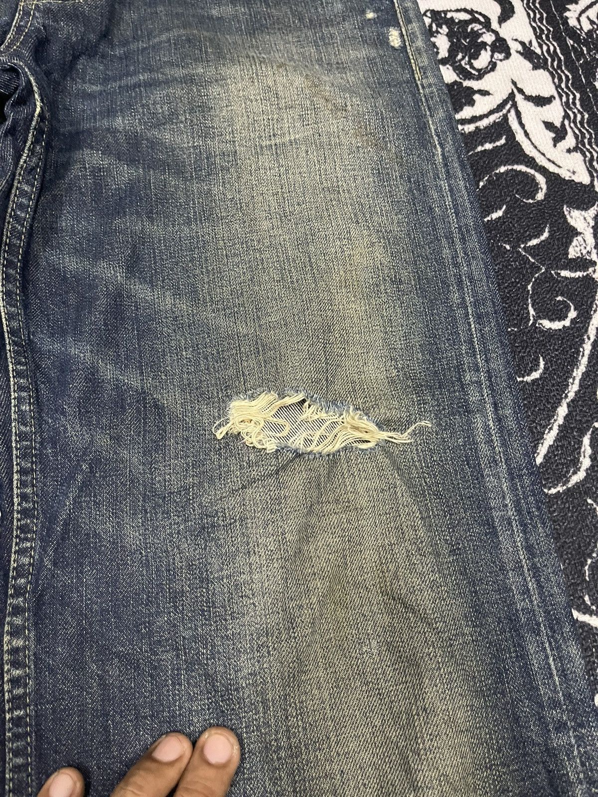 Japanese Brand 2000s PJC RALPH LAUREN DISTRESSED JEANS Size US 30 / EU 46 - 6 Thumbnail