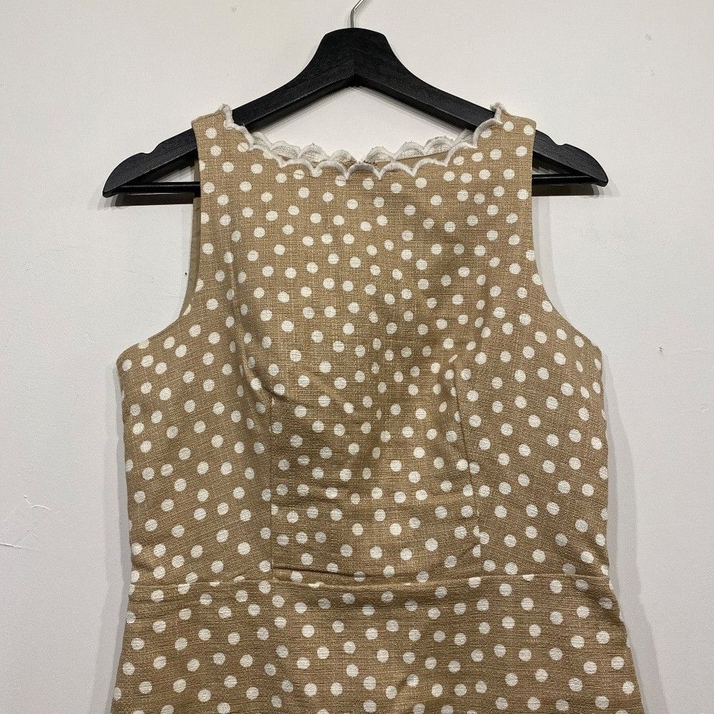 Ann Taylor Ann Taylor Dotted Scallop Neck Sheath Midi Dress Size XS / US 0-2 / IT 36-38 - 3 Thumbnail