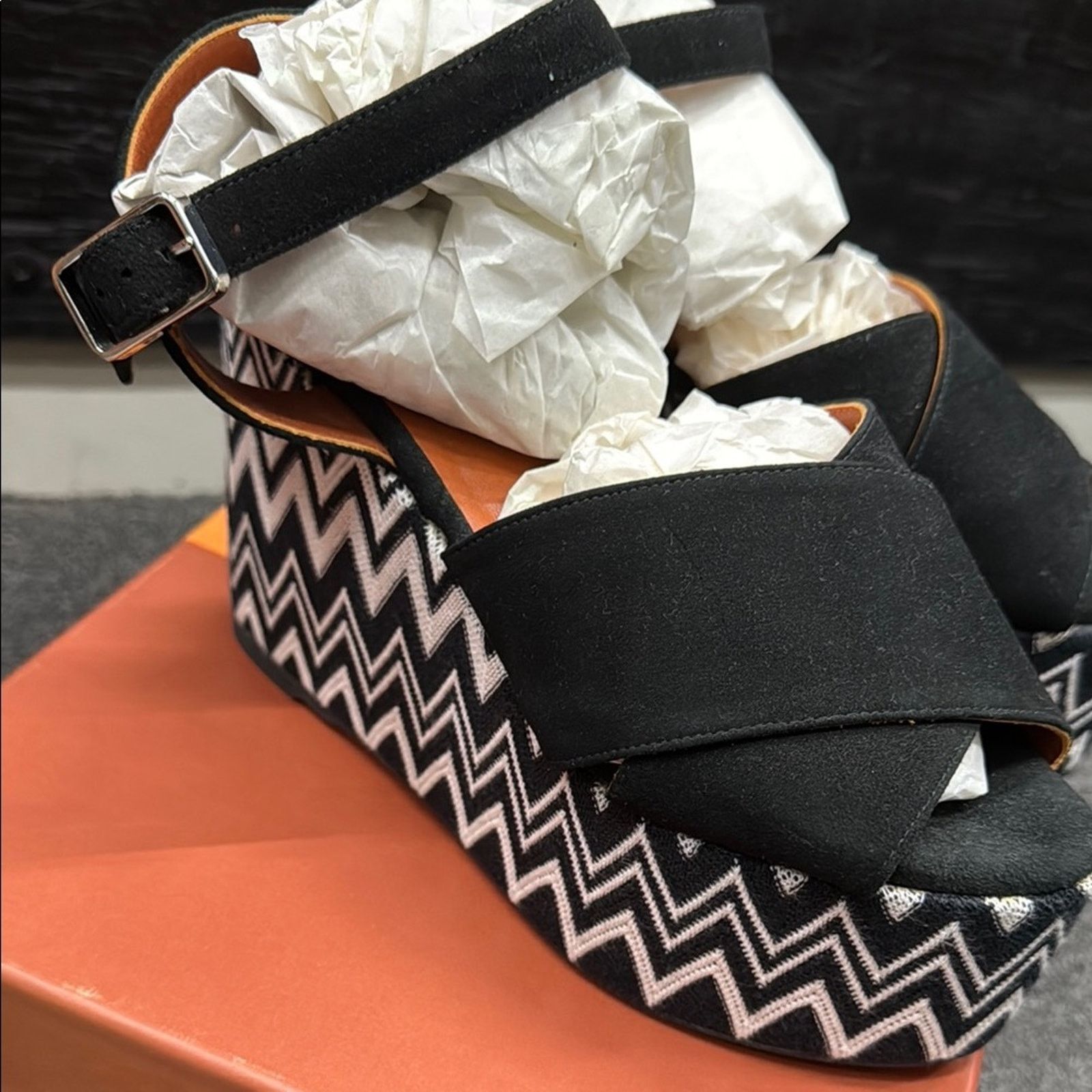 Missoni NWT Missoni Black White Zigzag Platform Wedges Size 36 US 6 Size US 6 / IT 36 - 4 Thumbnail