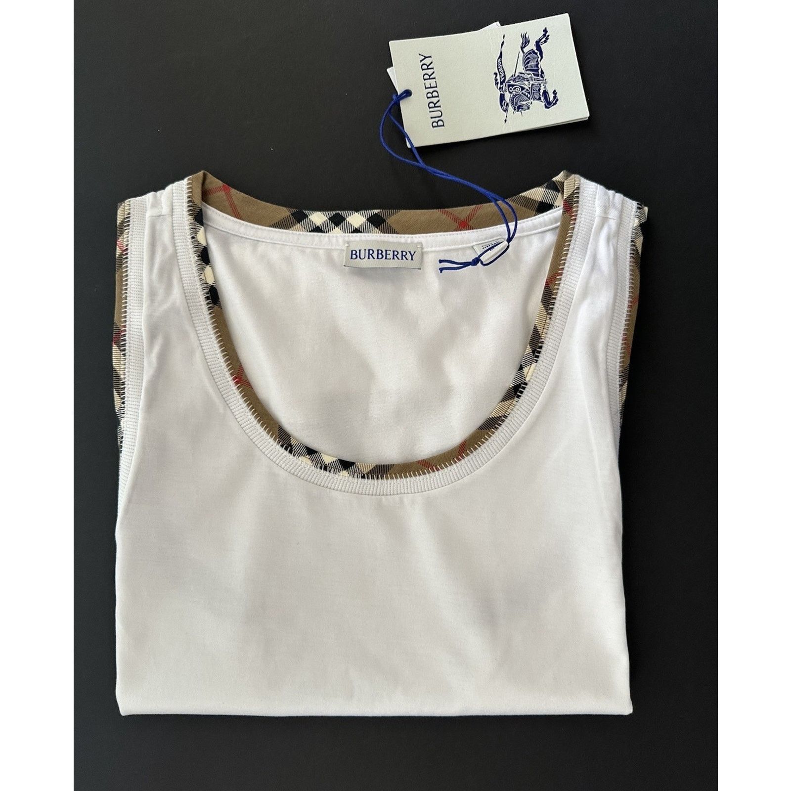 Burberry Burberry Elyssa Check White Sleeveless Top M 8104295 Size M / US 6-8 / IT 42-44 - 2 Thumbnail