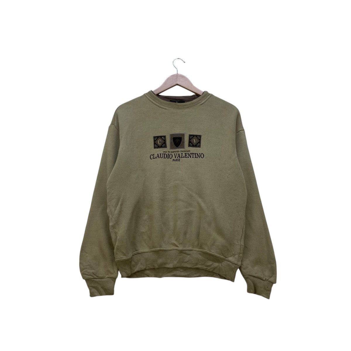 Valentino 💥Vintage Claudio Valentino Embroidery Logo Sweatshirt Size US M / EU 48-50 / 2 - 1 Thumbnail