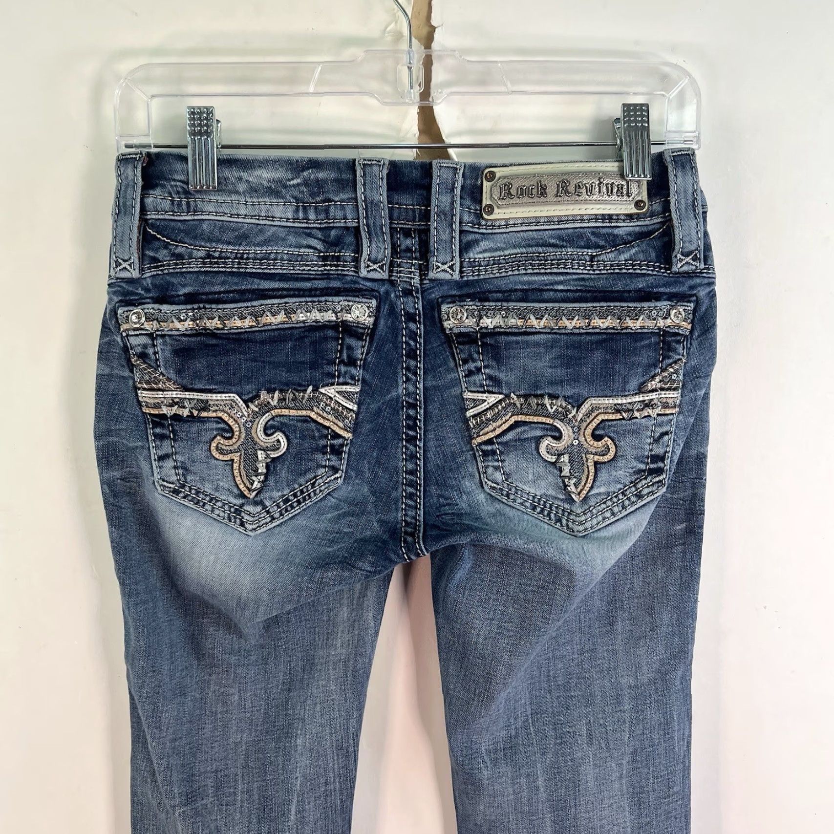 Vintage VINTAGE N/A Rock Revival Jeans? No—Oops ensure accuracy: It’s Rock Revival Aleah Boot Cut Denim Jean Women's Size 25 Blue 28x33 Size 42" / US 20 - 7 Thumbnail