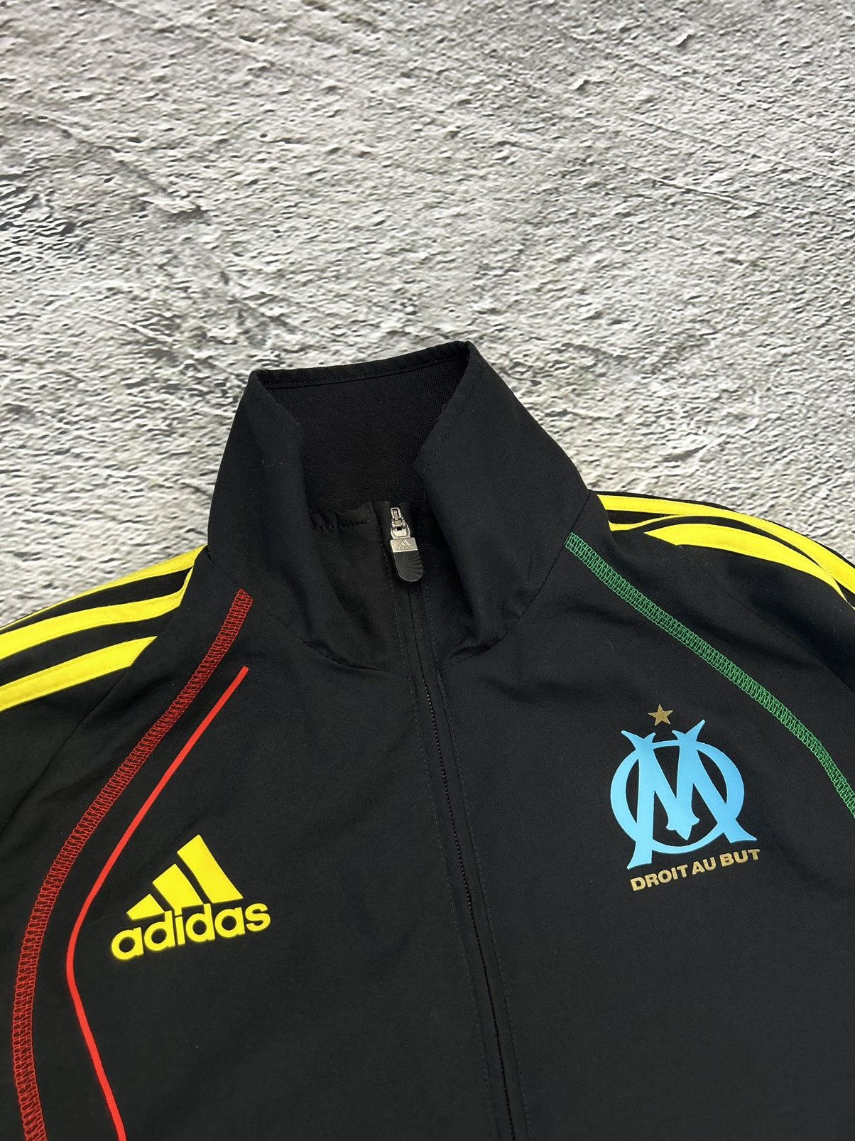 Adidas × Vintage Olympique Marseille Adidas track jacket Rasta vintage black Size US S / EU 44-46 / 1 - 4 Thumbnail