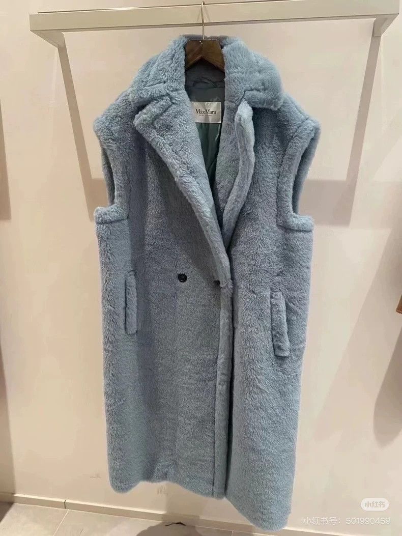 Max Mara Max Mara Blue Teddy Vest Coat Size S / US 4 / IT 40 - 4 Thumbnail