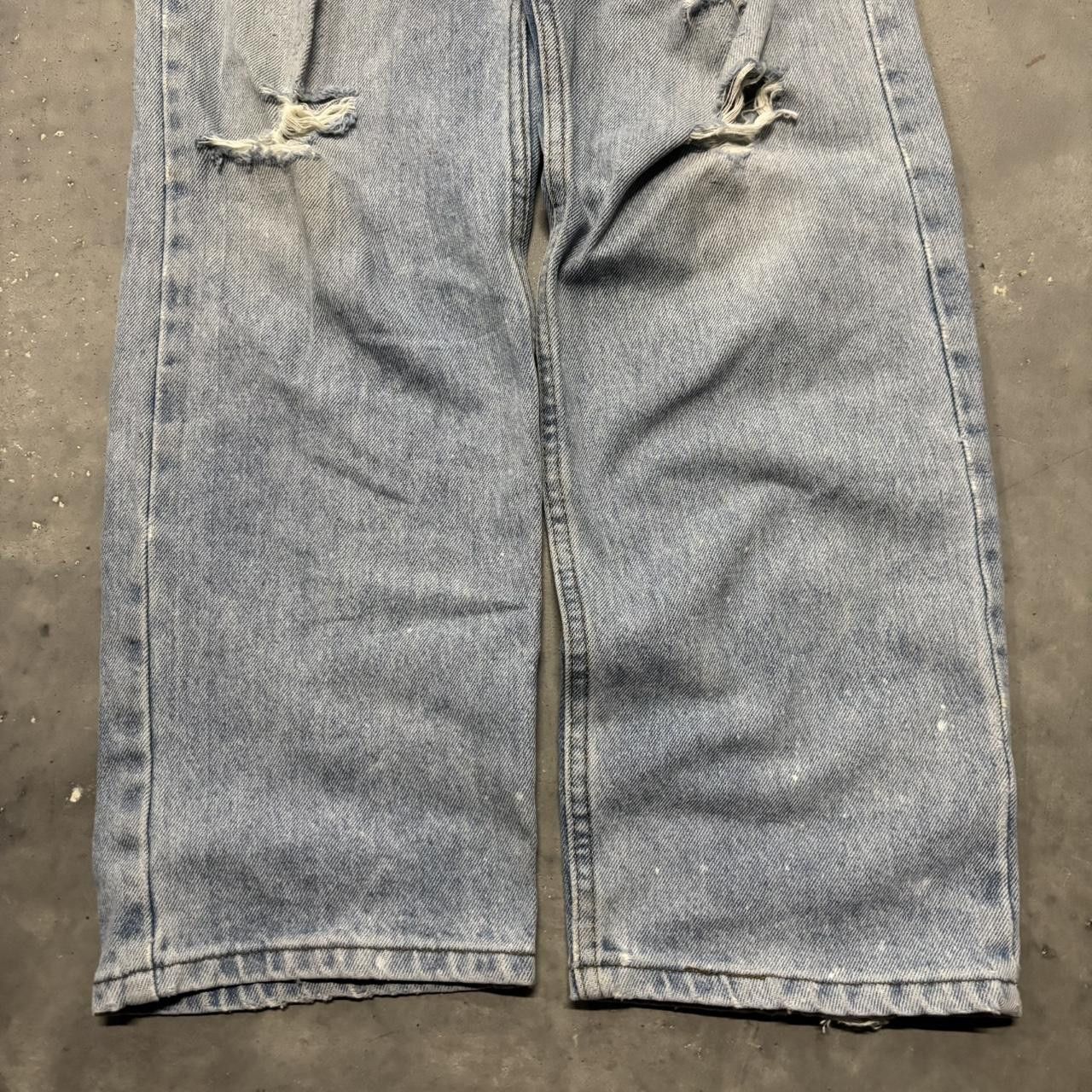 Japanese Brand × Vintage Crazy Vintage Y2K/2000s Light Wash Distressed Streetwear Denim Jeans! Size US 34 / EU 50 - 6 Thumbnail