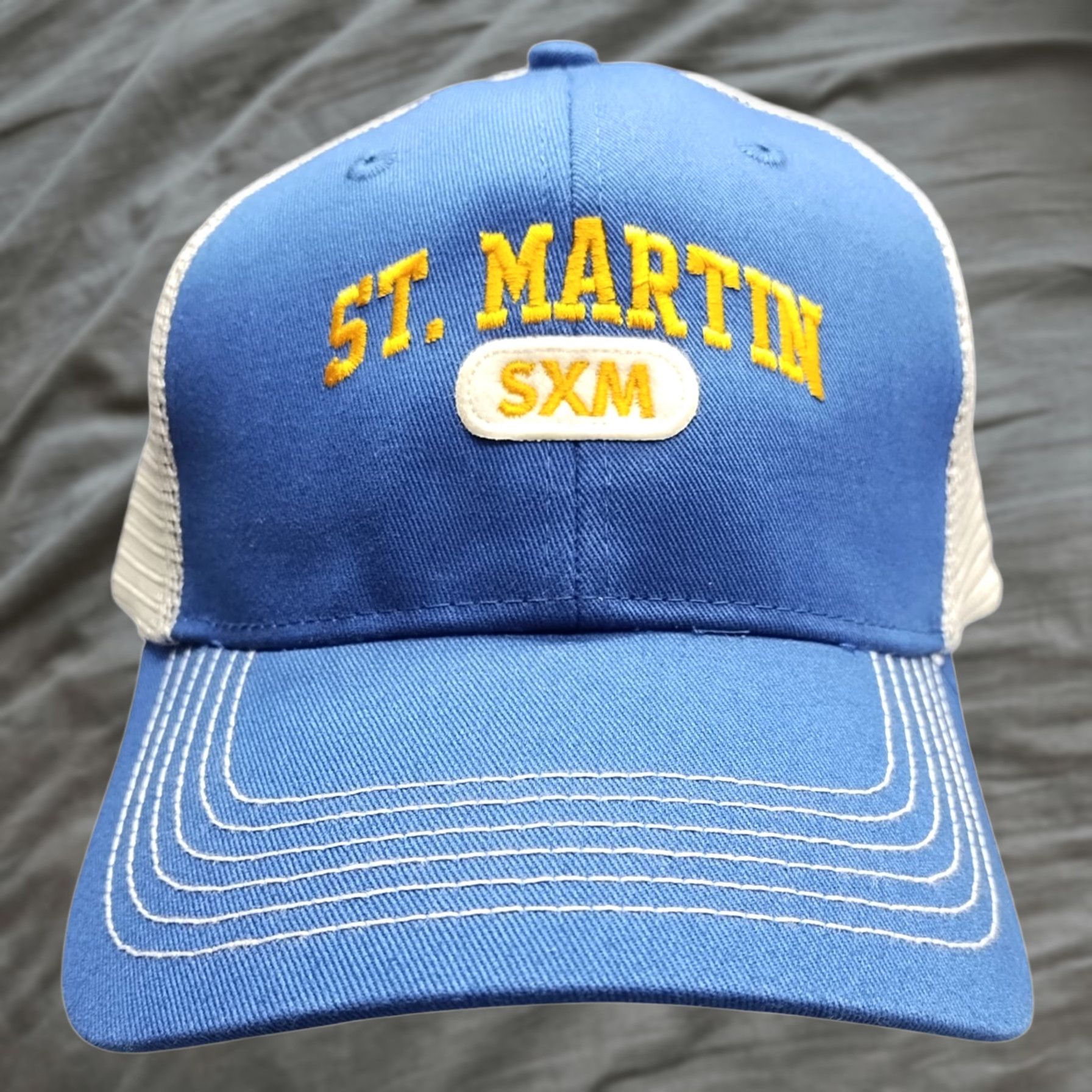 Vintage Ahead Headgear St. Martin Sxm Trucker Hat Mens Adjustable Strapback Multi Mid Fit Size ONE SIZE - 1 Thumbnail