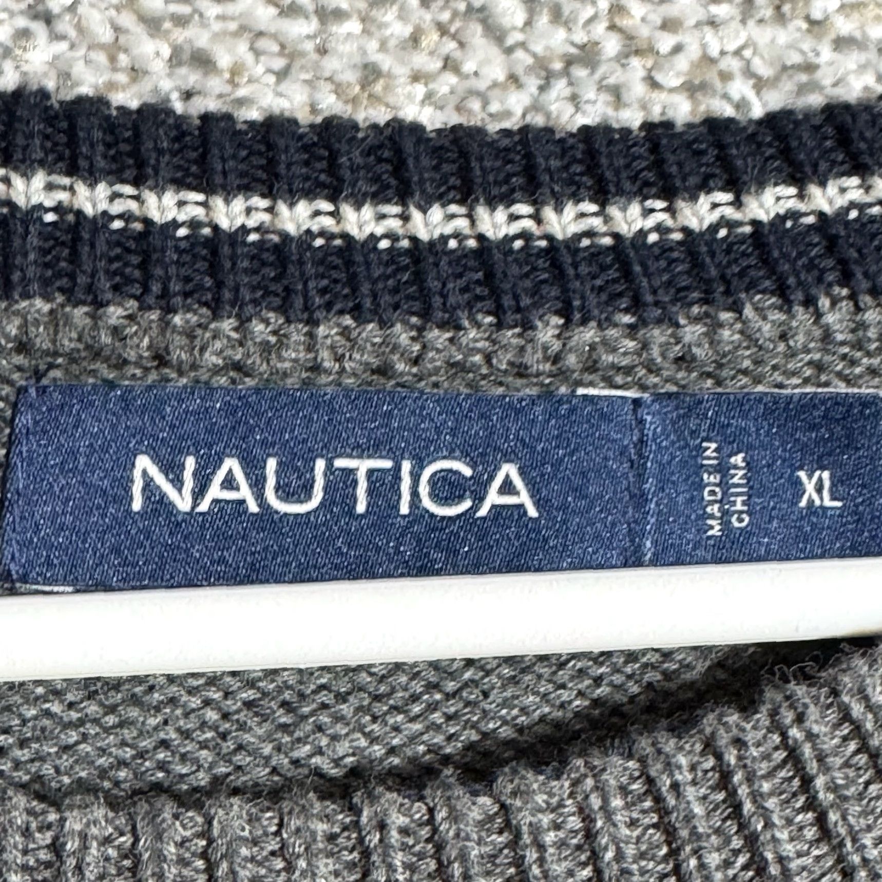 Nautica Nautica Sweater Mens XL Cable-Knit Preppy Nautical Winter Pullover Crew Neck Multicolor All Seasons Breathable Warm Casual Golf Hiking Walking Size US XL / EU 56 / 4 - 6 Thumbnail
