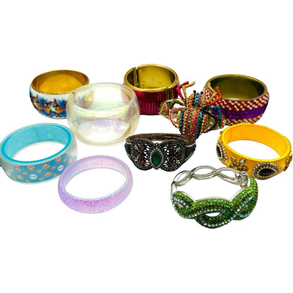 Other COLORFUL BULK LOT BRACELETS Spider Rhinestone Brass Cuff Ban Size ONE SIZE - 12 Thumbnail