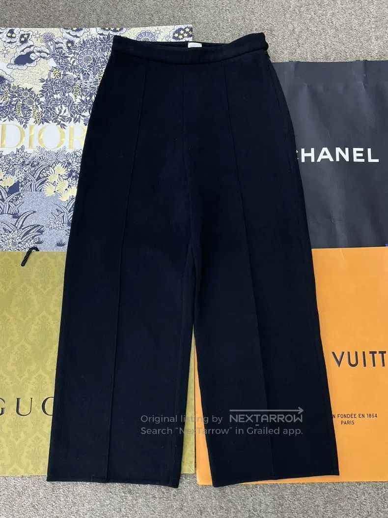 Hermes Hermes Black Wool Knit Wide Leg Long Pants Size 24" / US 00 / IT 34 - 1 Thumbnail
