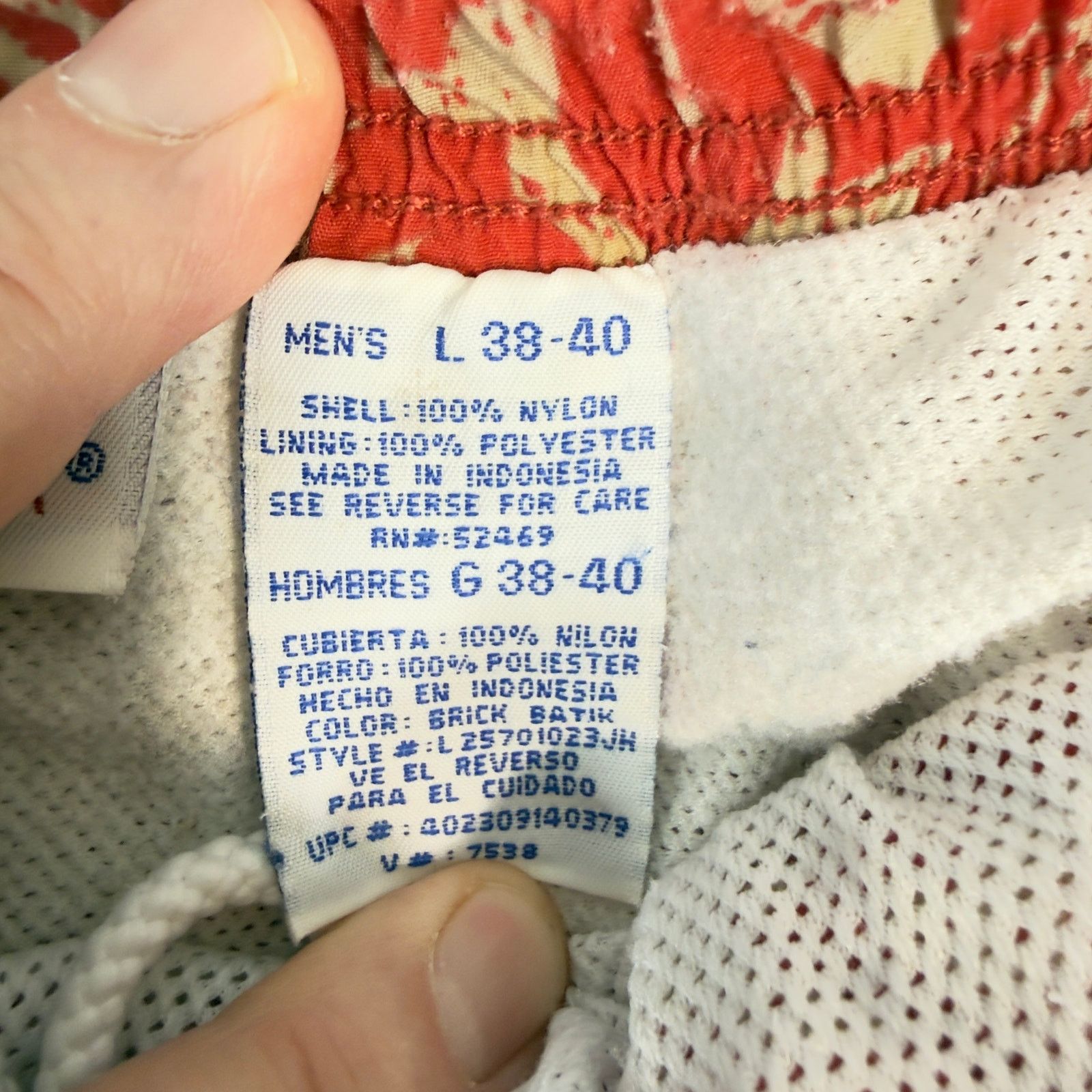 Other Laguna Men Large Swim Trunks Red Leaf Print Lined Drawstring Size US 30 / EU 46 - 4 Thumbnail