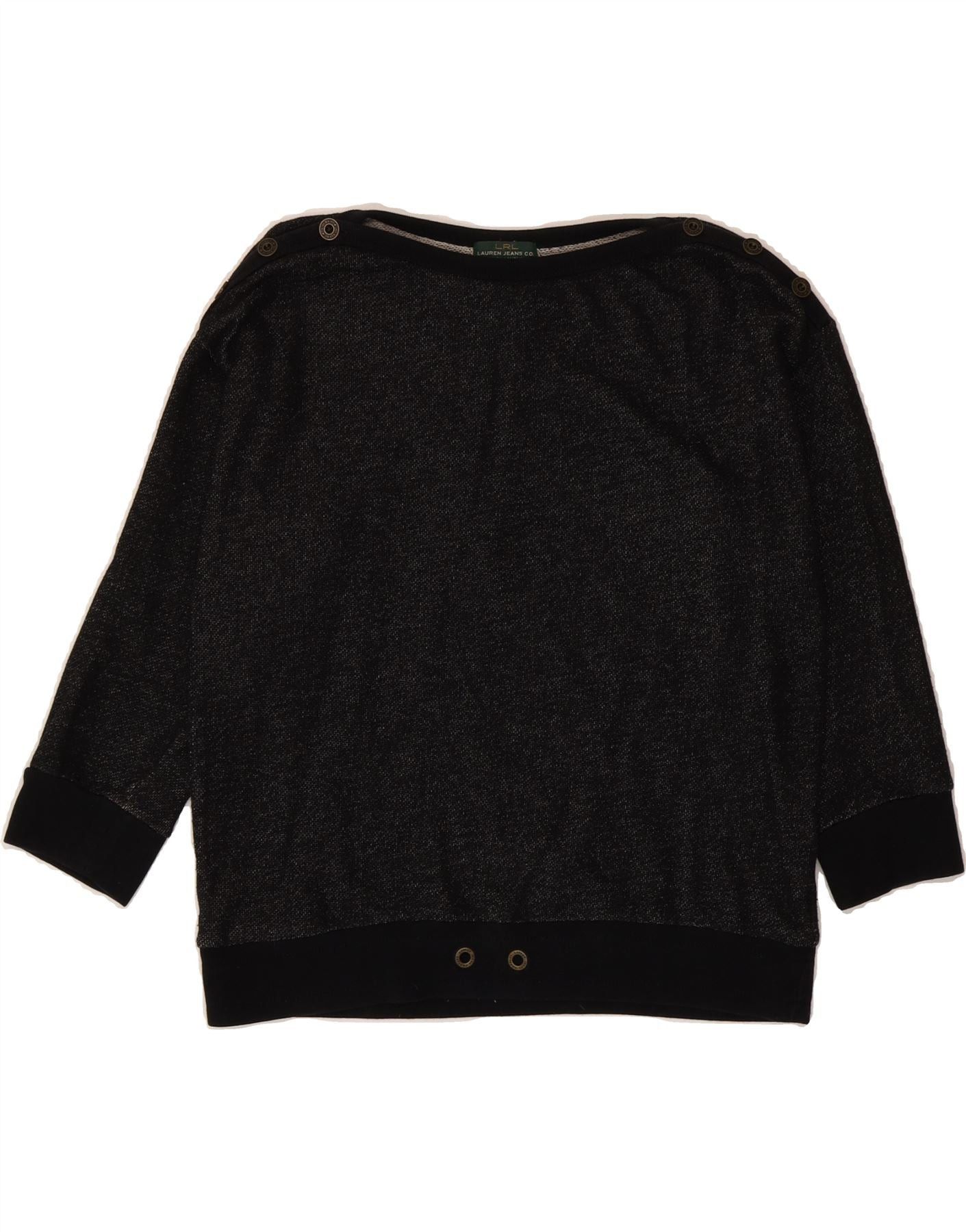 Ralph Lauren Womens Petite 3/4 Sleeve Sweatshirt Jumper UK 14 Medium Grey Size M / US 6-8 / IT 42-44 - 1 Thumbnail