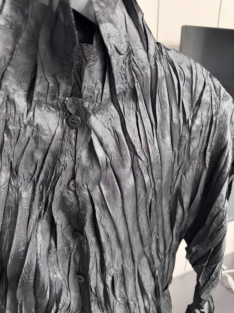 Other Issey Miyake size:3 Black pleated patchwork cardigan top Size XS / US 0-2 / IT 36-38 - 2 Thumbnail