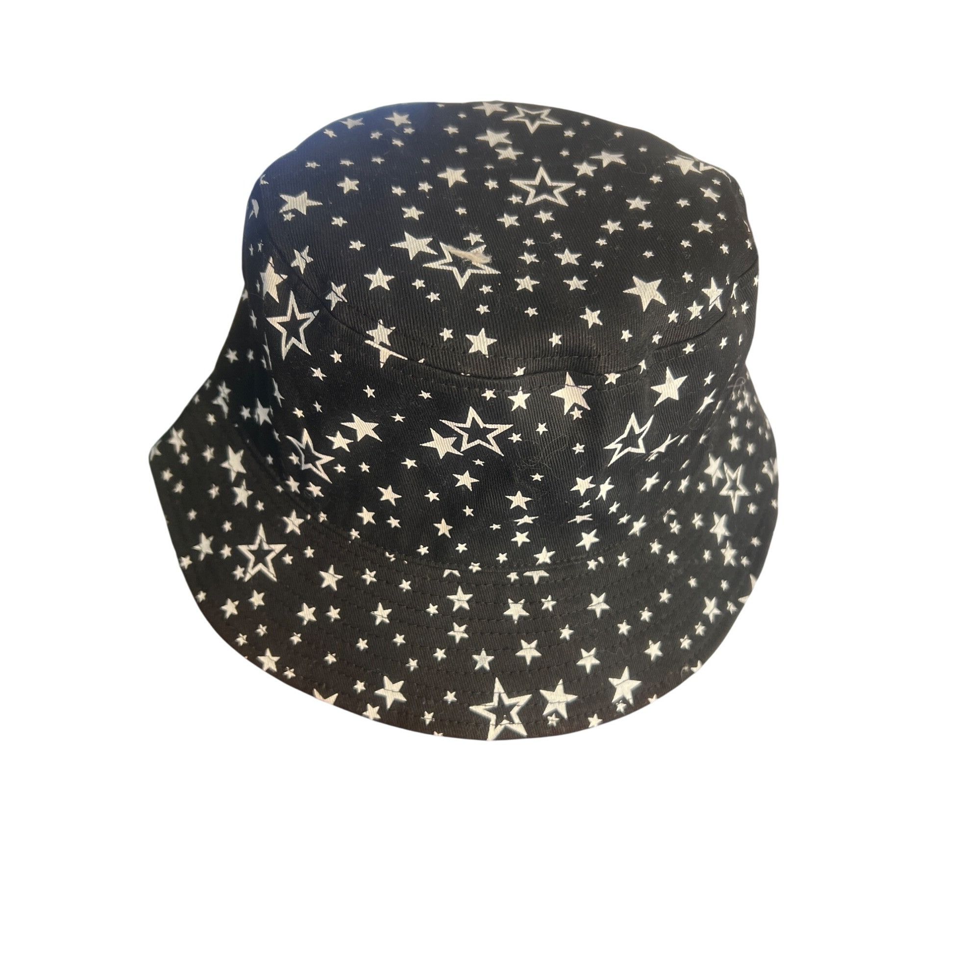 Other Black White Star Print Bucket Hat Cotton Summer Beach Festiv Size ONE SIZE - 3 Thumbnail