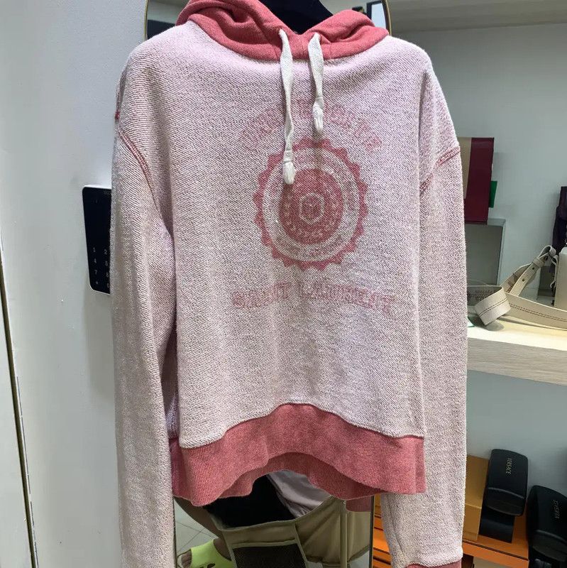 Yves Saint Laurent YSL Pink Cotton Women's Hoodie 0089 Size M / US 6-8 / IT 42-44 - 1 Thumbnail
