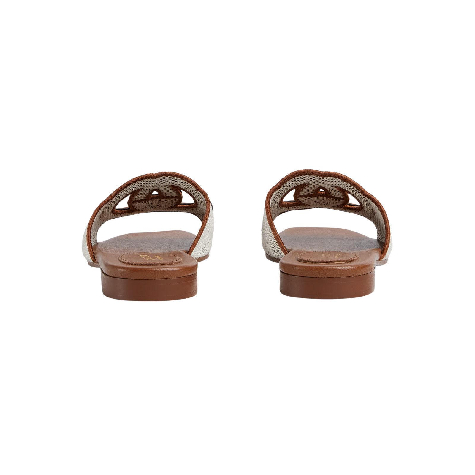 Gucci GUCCI $770 Brown Leather Interlocking G Slide Sandals New & Size US 11 / IT 41 - 3 Thumbnail