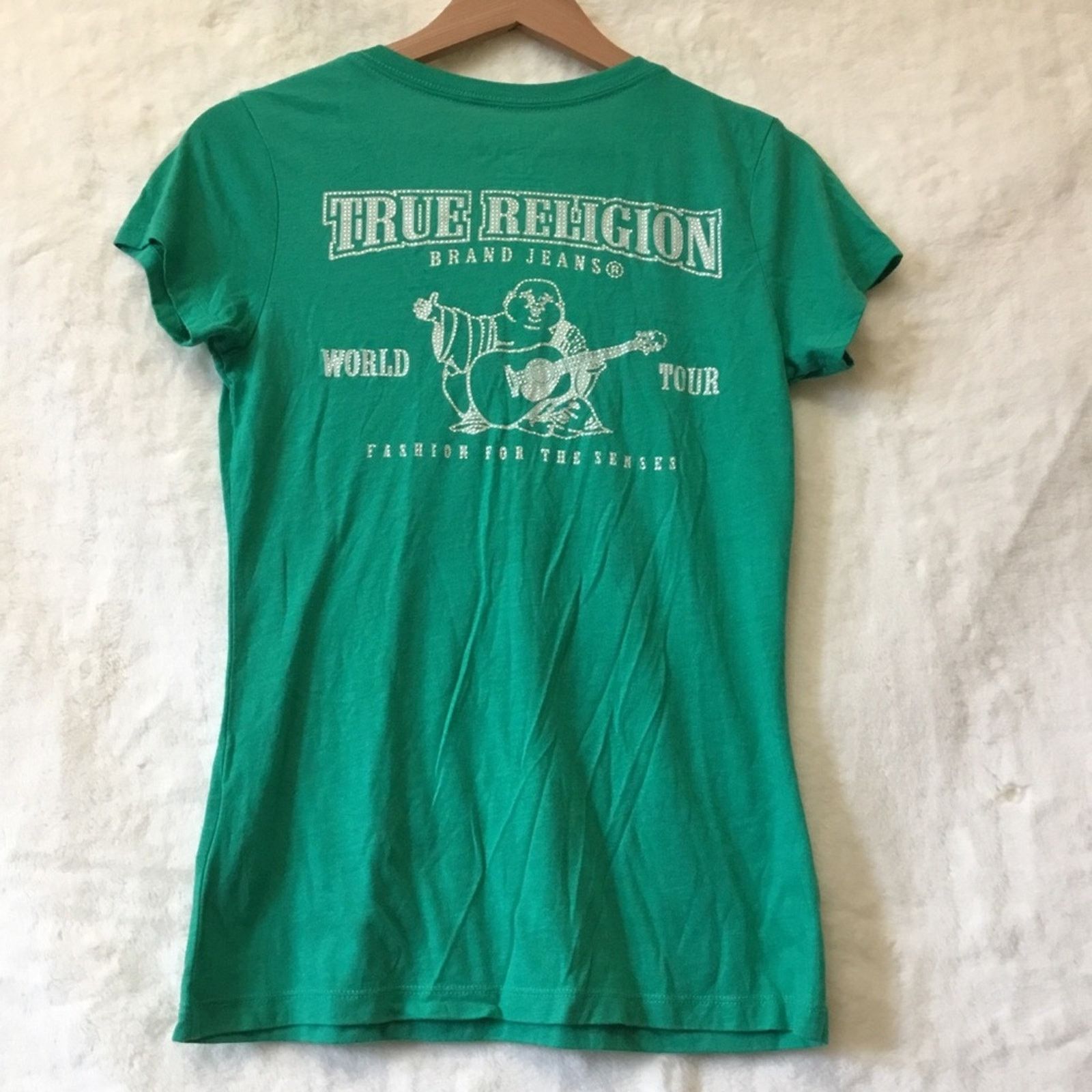 True Religion True Religion Green V-Neck T-Shirt Size S / US 4 / IT 40 - 5 Thumbnail