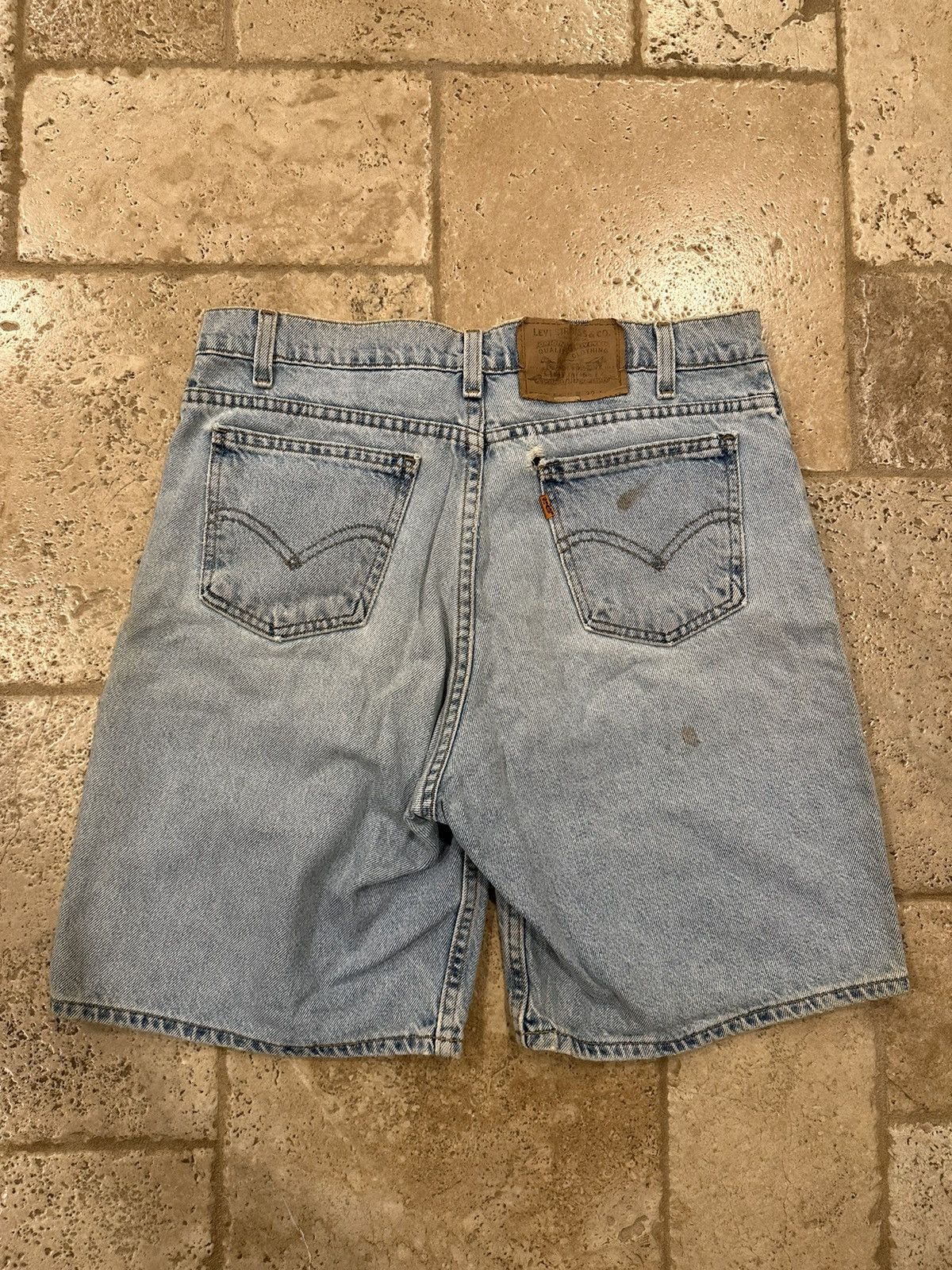 Levi's Levi’s Vintage 550 Denim Light Wash Paint Shorts Orange Tab Size US 32 / EU 48 - 4 Thumbnail