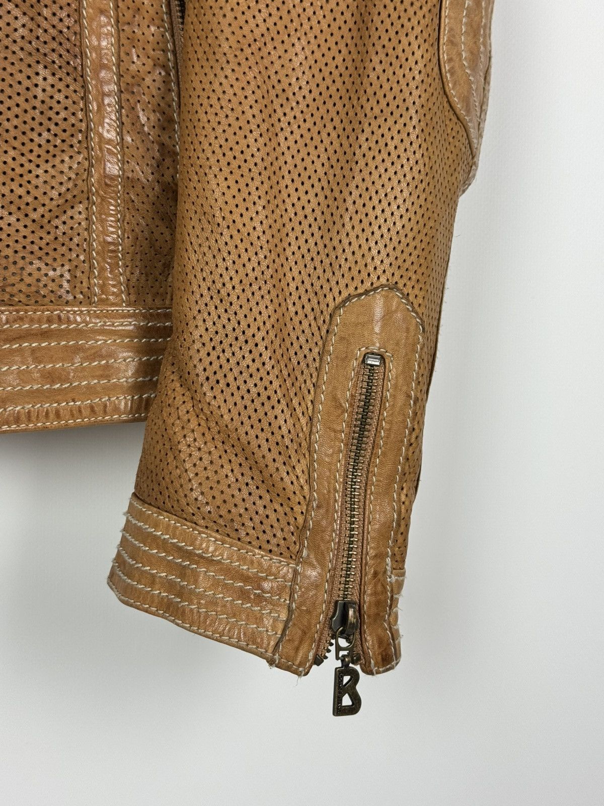 Bogner Bogner Jeans Perforation Brown Women’s Leather Jacket Size XS / US 0-2 / IT 36-38 - 8 Thumbnail