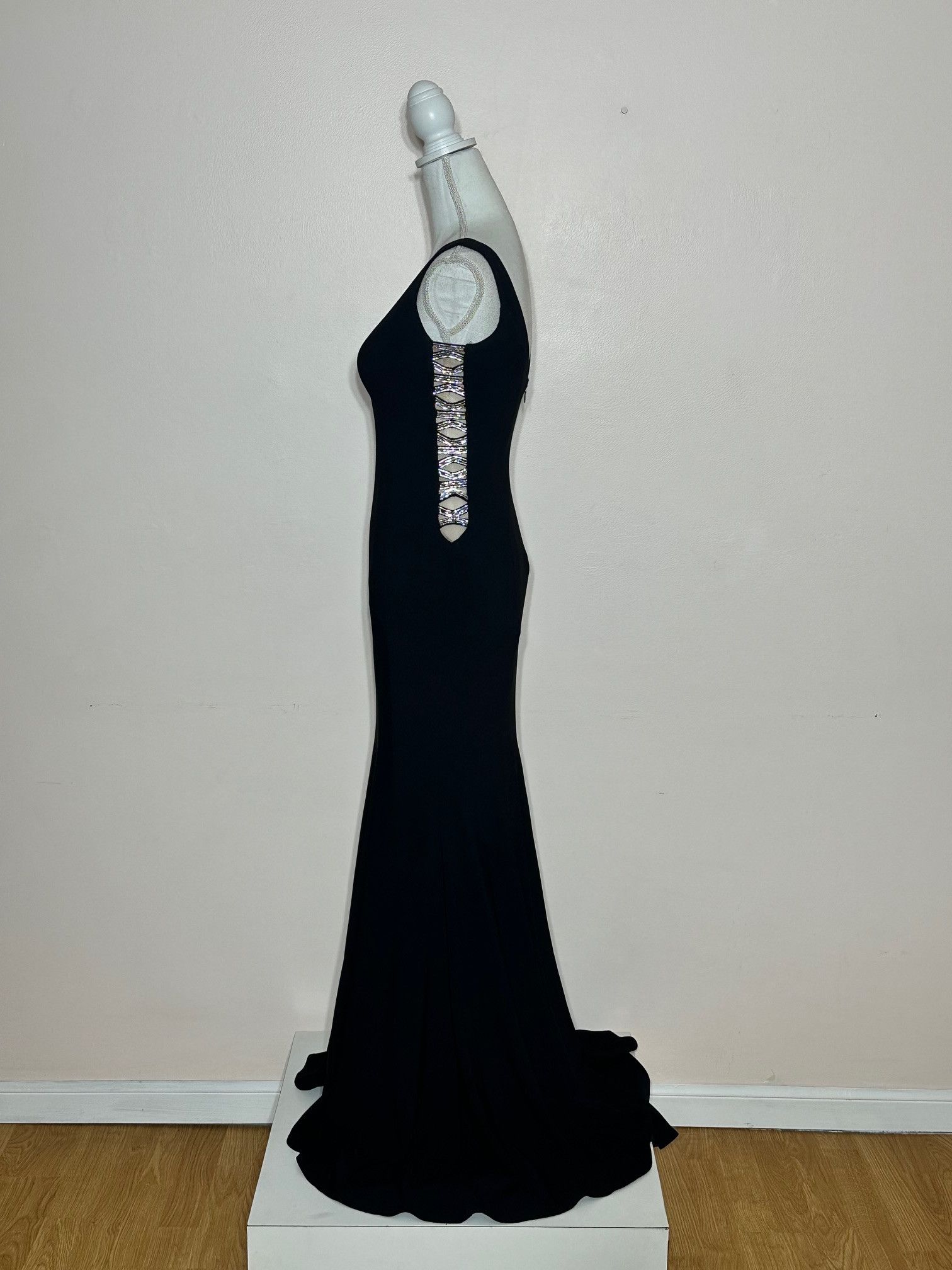 Vintage XSCAPE Black Jersey Crepe Gown Size 0 Size XS / US 0-2 / IT 36-38 - 3 Thumbnail