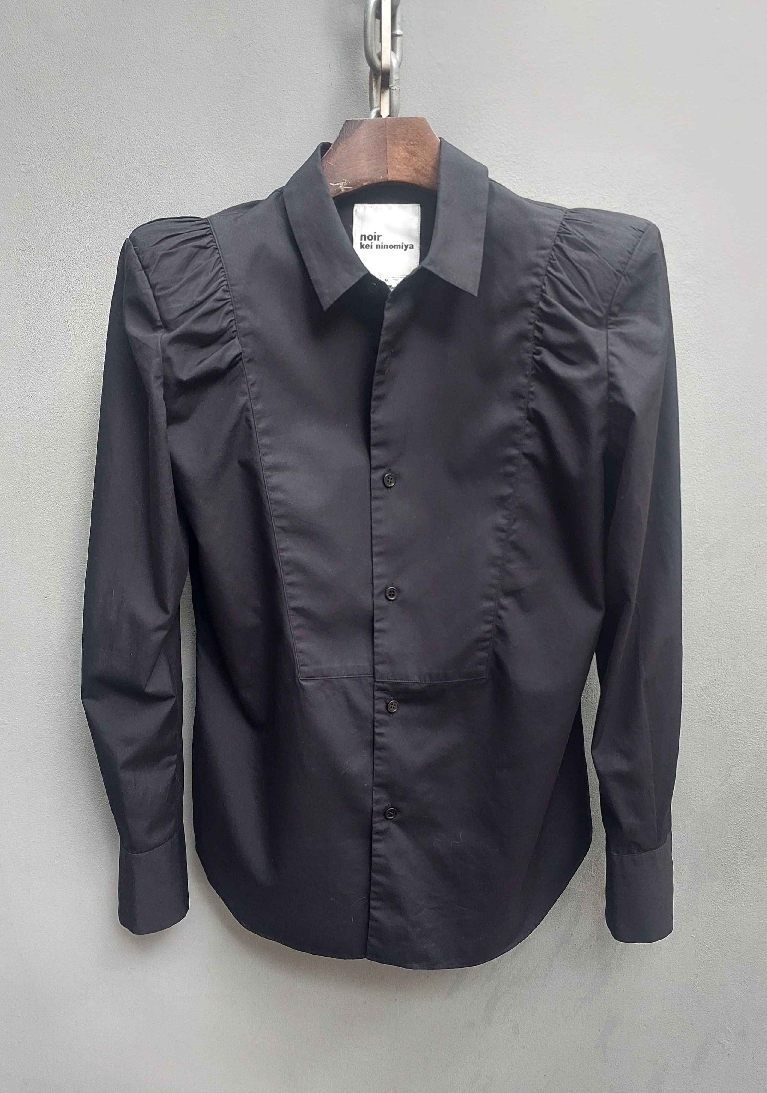 Noir Kei Ninomiya Noir Kei Ninomiya Black Structured Cotton Shirt Size M / US 6-8 / IT 42-44 - 3 Thumbnail