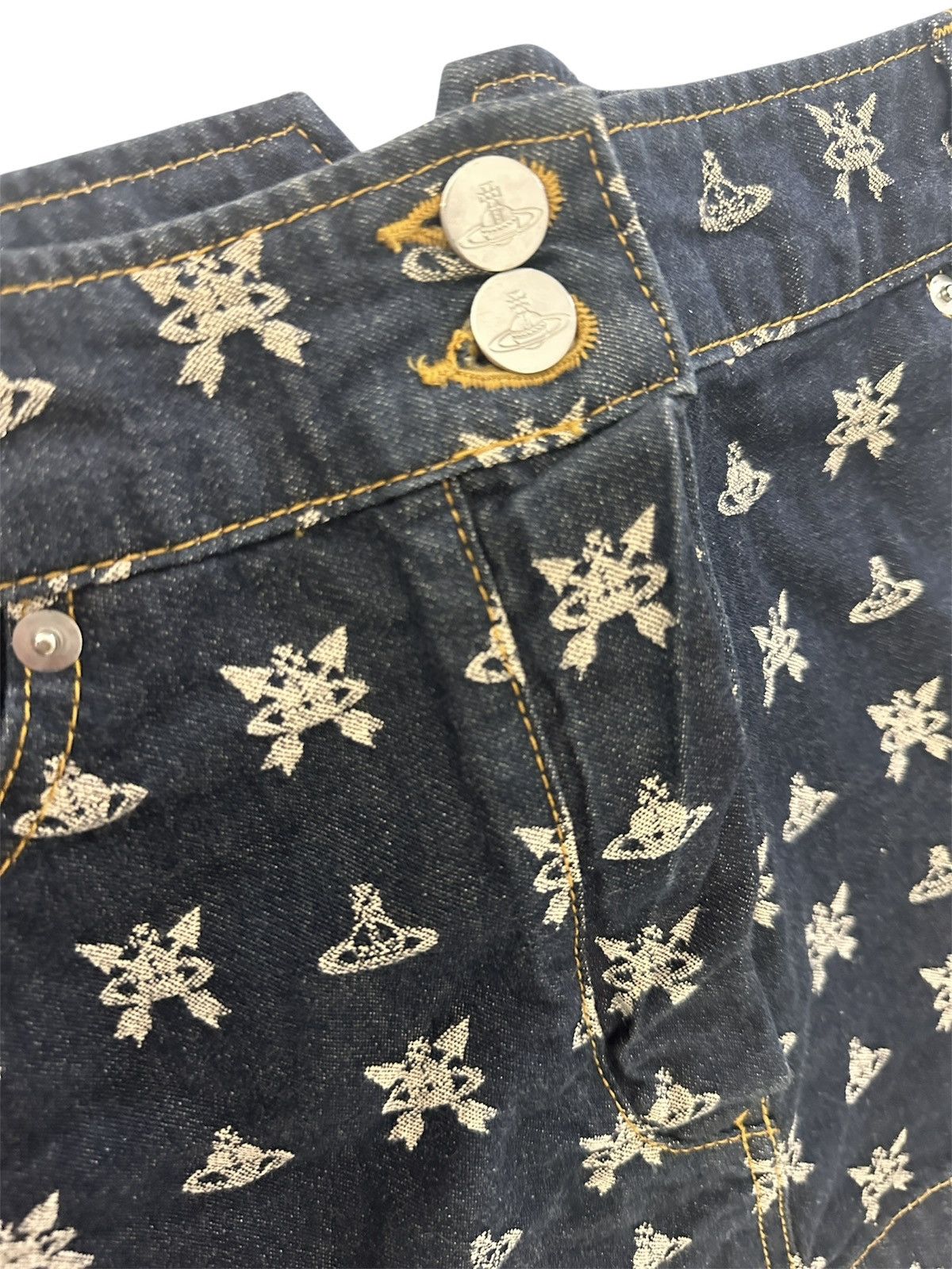Vivienne Westwood vivienne westwood denim skull orb diamante mini skirt Size 28" / US 6 / IT 42 - 4 Thumbnail