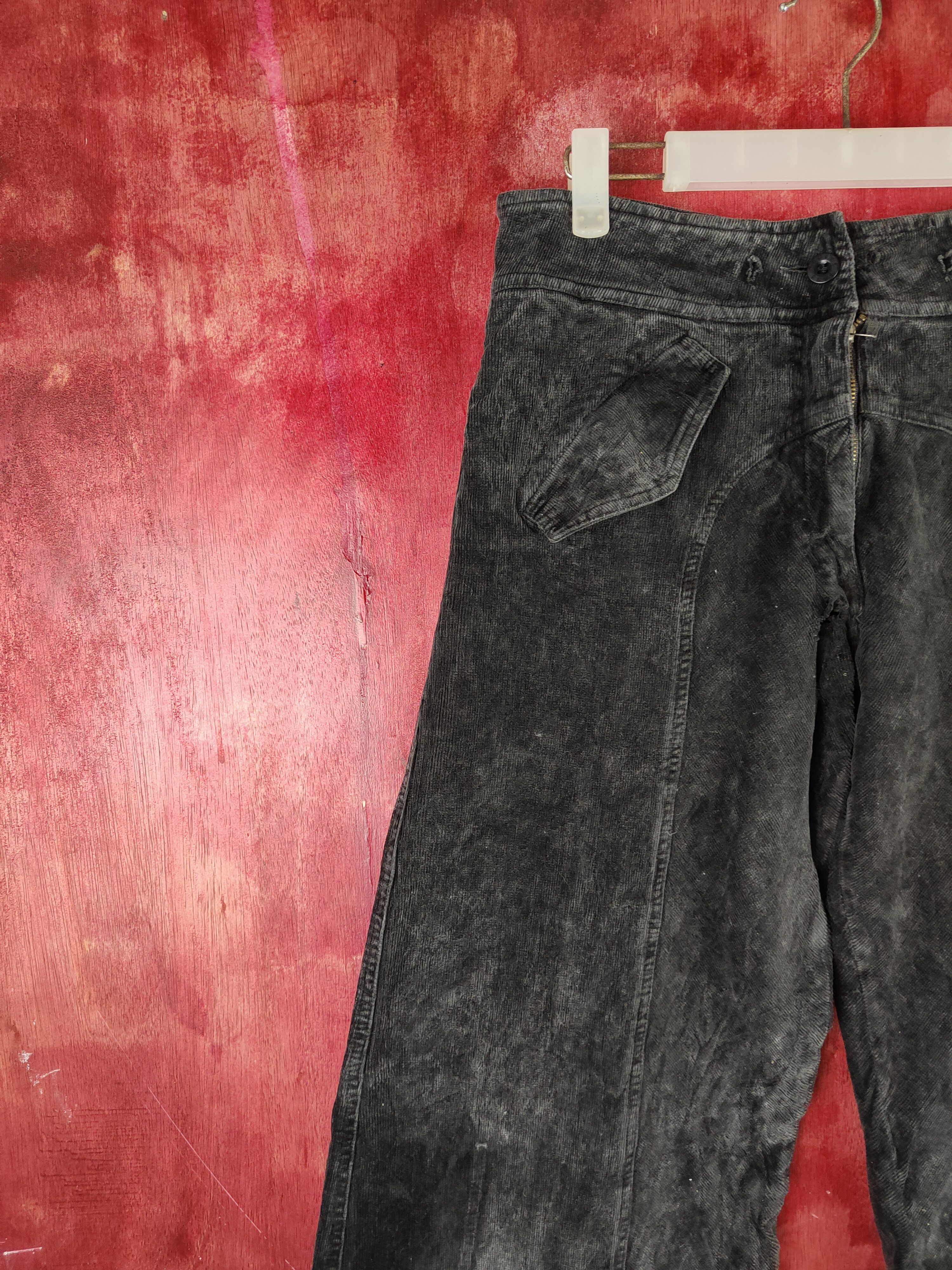 Fake London Genius Fake London Genius Black Corduroy palazo Pants #S1488 Size 28" / US 6 / IT 42 - 4 Thumbnail