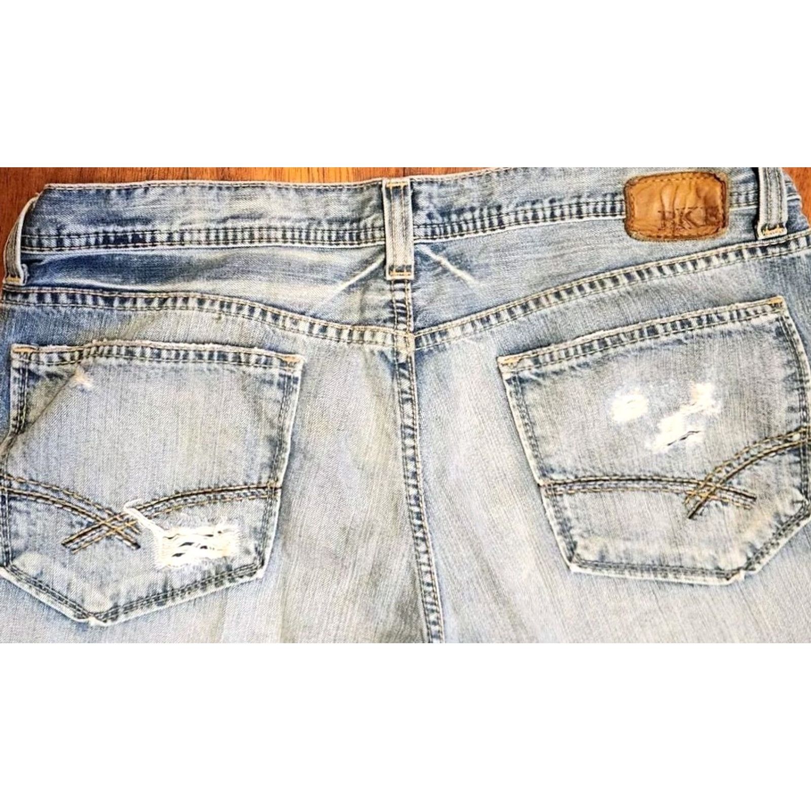 Vintage BKE Tyler Bootcut Jeans Mens 38x32 Distressed Stretch Denim Blue Buckle Boots Buckle Size US 38 / EU 54 - 4 Thumbnail