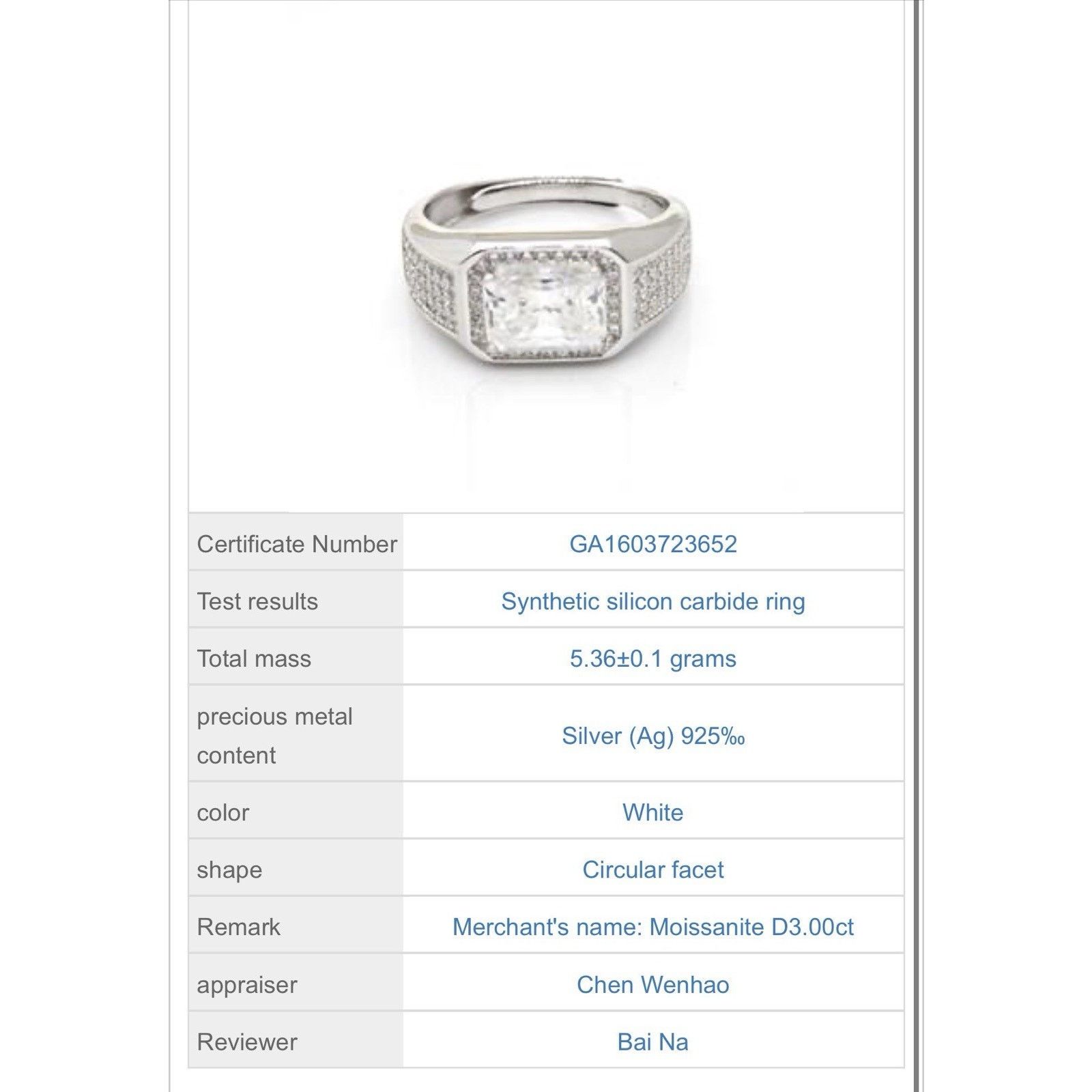 Other Emerald Cut Moissanite Men Signet Ring 925S Silver OneSize Size ONE SIZE - 5 Thumbnail