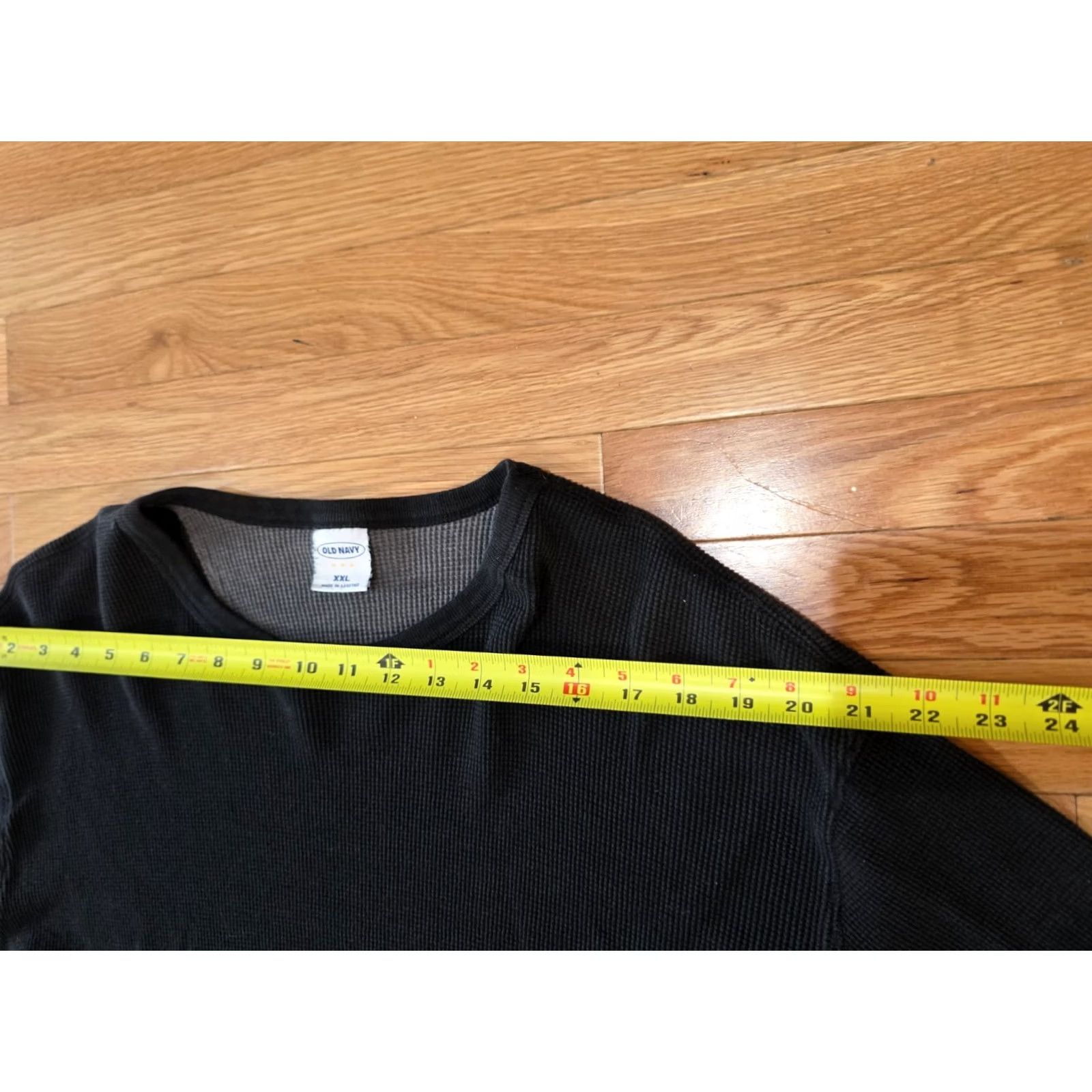 Old Navy Old Navy Shirt Men 2XL Black Waffle Knit Crew Neck Long Sleeve Pullover Cotton Regular Fit Size US XXL / EU 58 / 5 - 5 Thumbnail