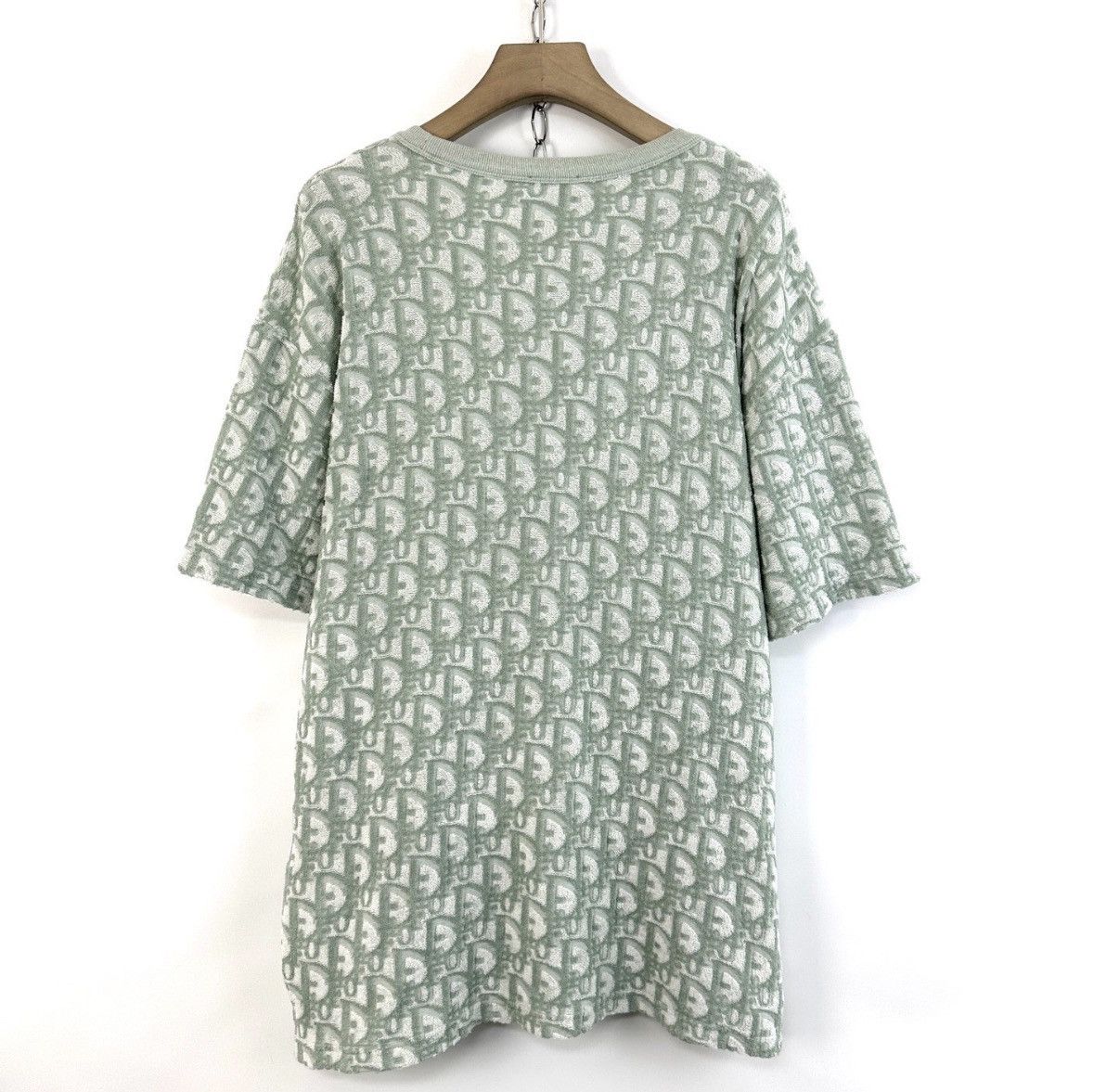 Dior DIOR / Men's Light Green Oblique Logo Print Short Sleeve K12 Size US XXL / EU 58 / 5 - 2 Thumbnail
