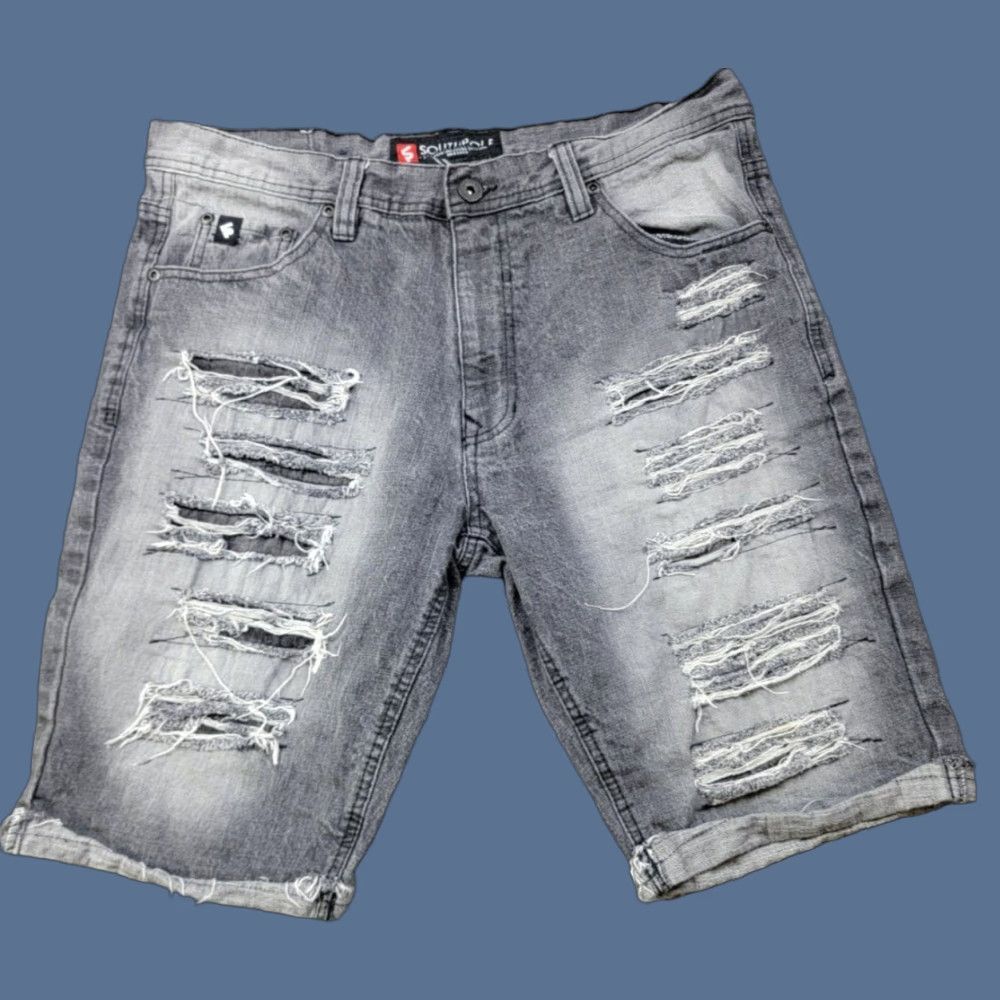 Southpole Southpole Jeans Shorts Mens 36 Black Gray Distressed Denim Collection Bermuda 90s Hip Hop Mens Size US 36 / EU 52 - 1 Thumbnail