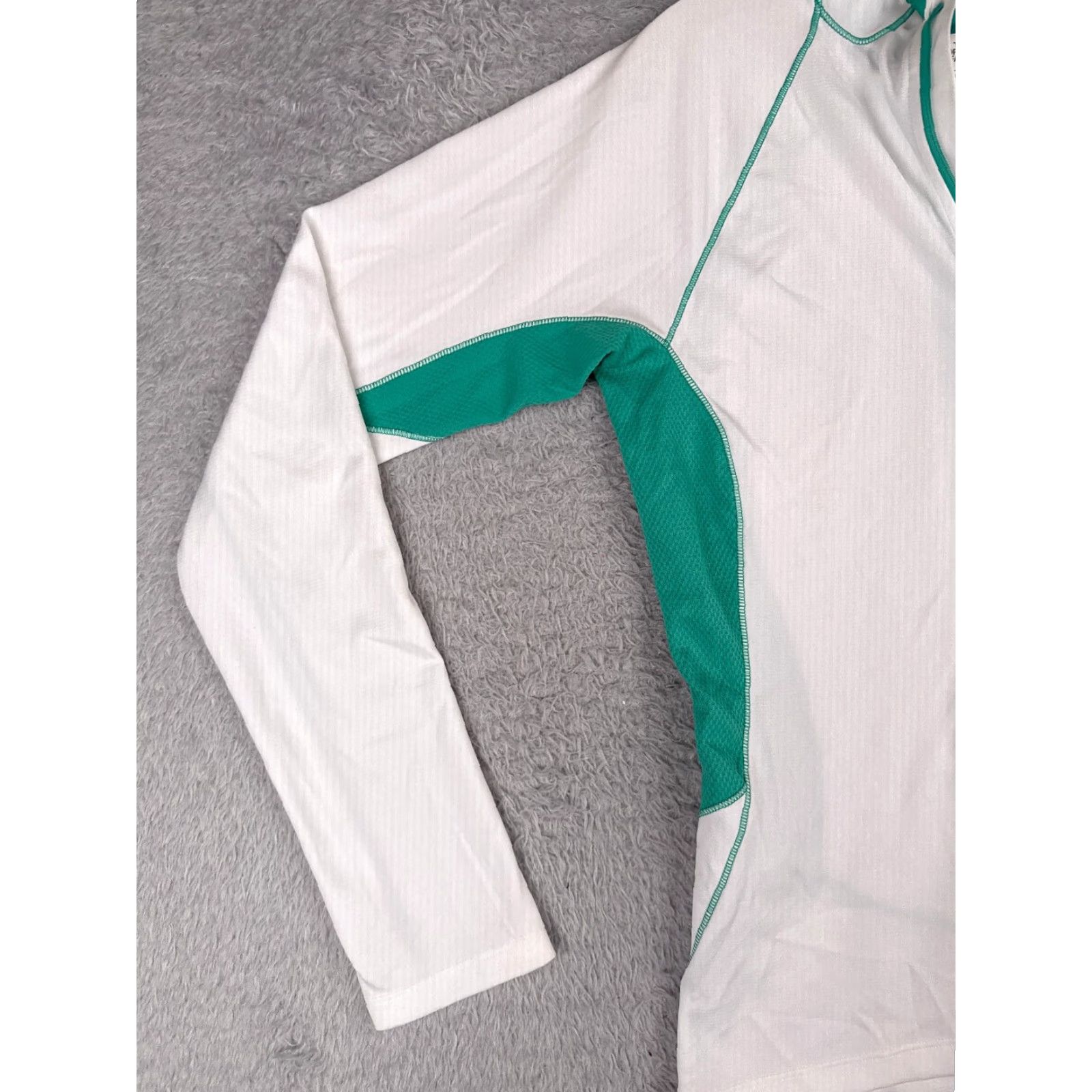 The North Face The North Face Sweater Women Large White Teal Flashdry 1/4 Zip Poly Lightweight Size L / US 10 / IT 46 - 3 Thumbnail