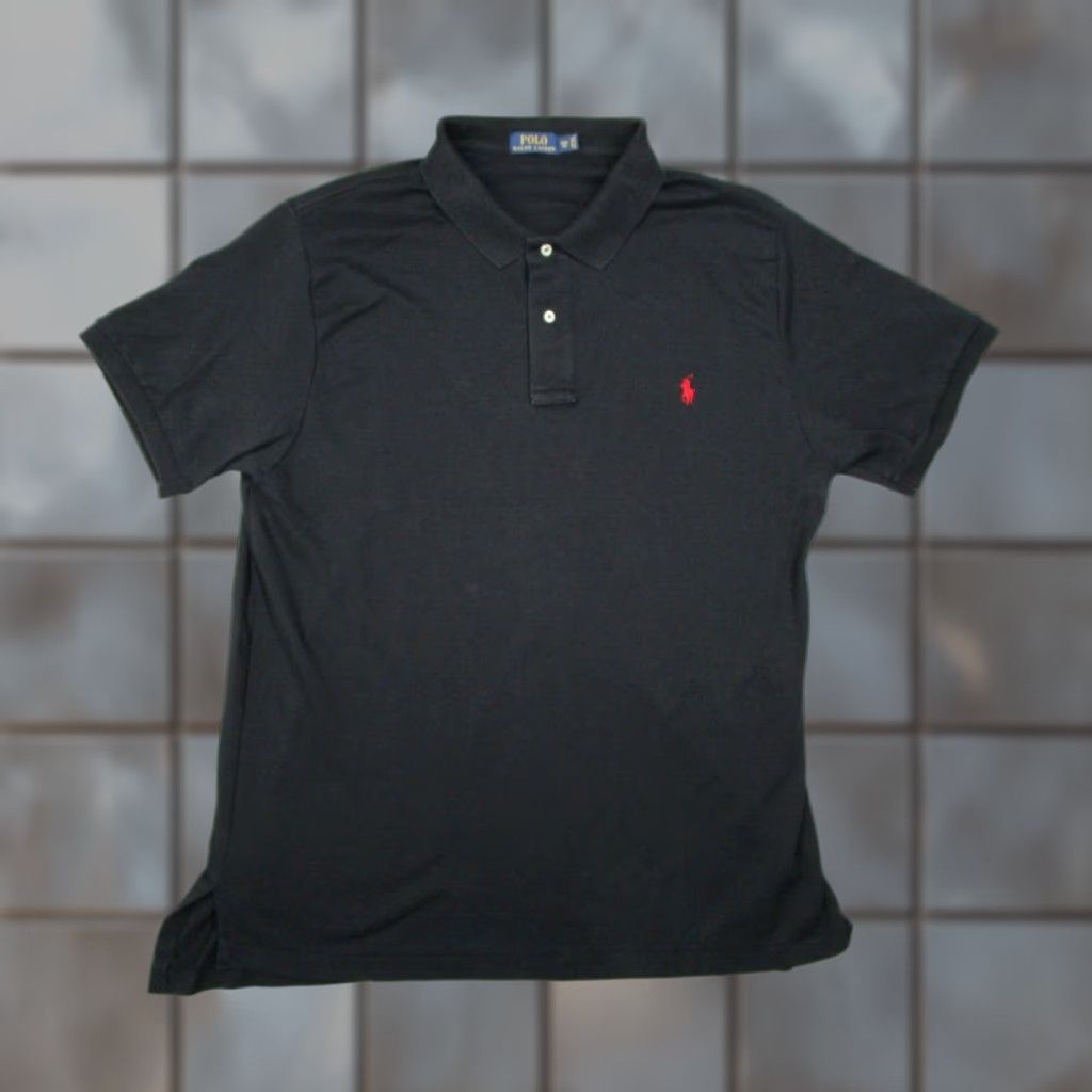 Polo Ralph Lauren Polo Ralph Lauren Shirt Mens 2XB Black Knit Short Sleeve Polo Shirt Big & Tall Adult Black Navy? Size US XXL / EU 58 / 5 - 1 Thumbnail