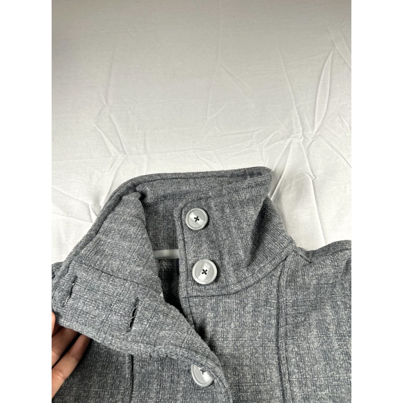 Patagonia Patagonia Womens XS Gray Fleece Coat Button Front Long Jacket Size XS / US 0-2 / IT 36-38 - 4 Thumbnail