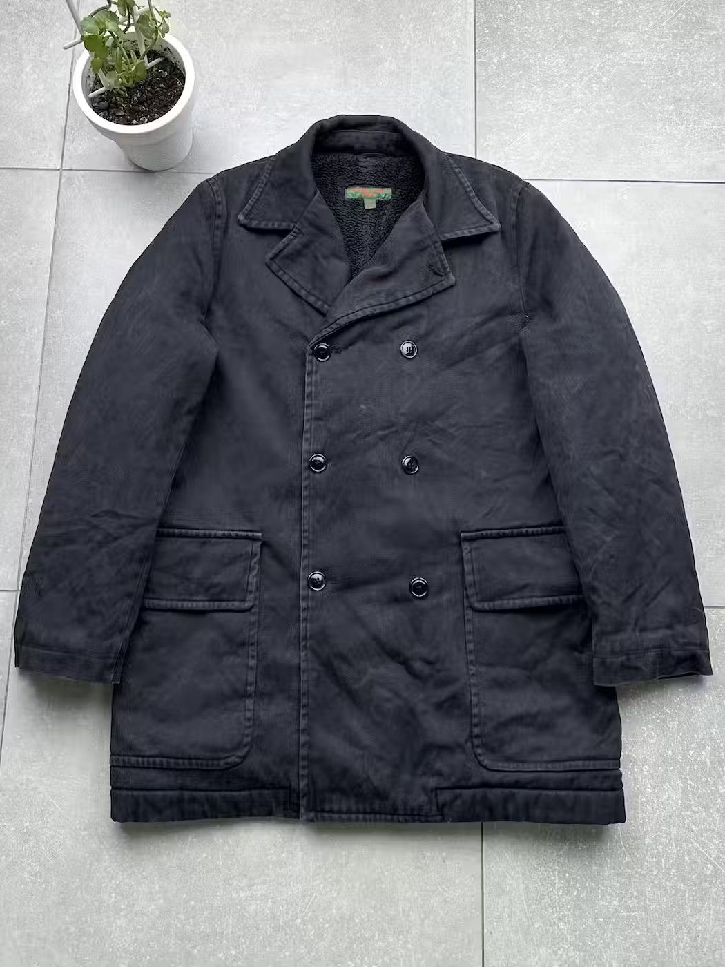 image of Avant Garde x Katharine Hamnett London Katharine Hamnett Denim Vintage Heavy Coat in Black (Size Me