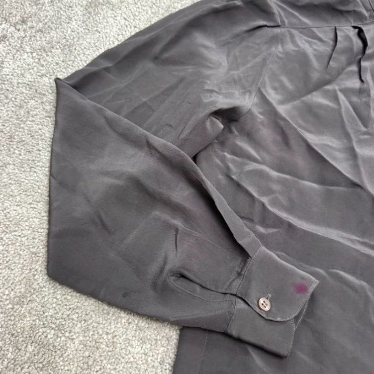 Vintage VINTAGE Condor Silk Blouse Women Adult Medium Gray 80s Retro Mock Neck Button Shirt Size XS / US 0-2 / IT 36-38 - 6 Thumbnail