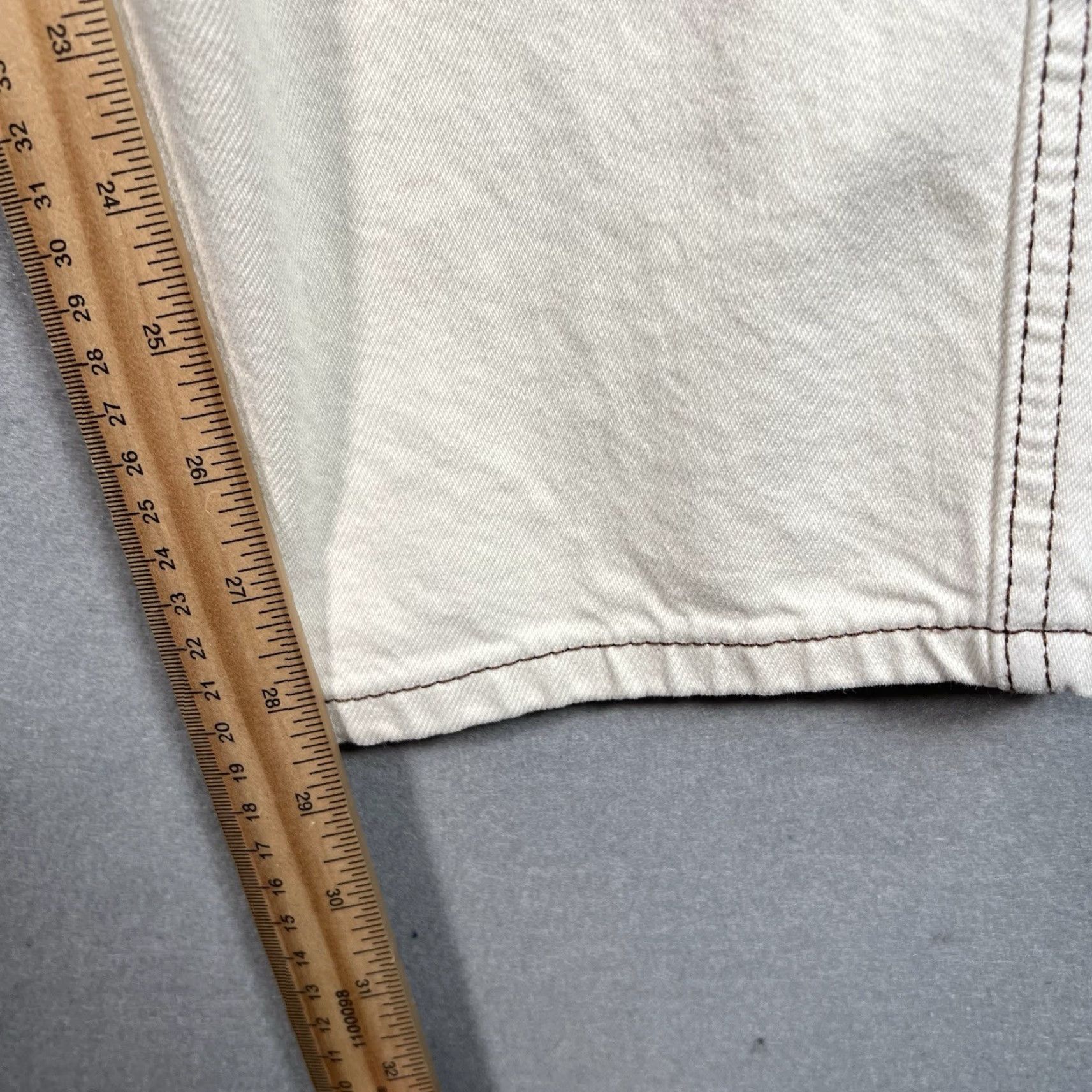 Urban Outfitters VINTAGE Urban Outfitters BDG Cream Relaxed SKATE Cargo Baggy Denim Women’s 27 Ivory Size ONE SIZE - 5 Thumbnail