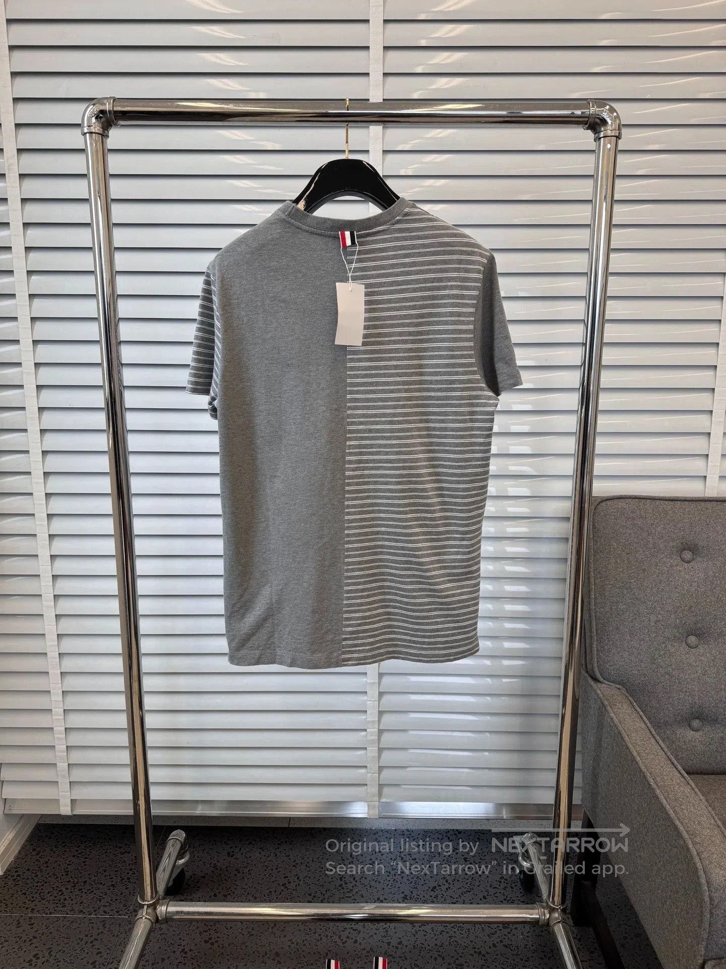 Thom Browne Thom Browne Gray Stripe Panel Short Sleeve. Size US M / EU 48-50 / 2 - 2 Thumbnail