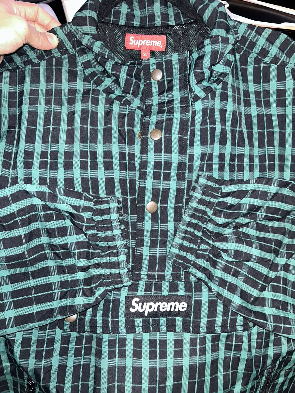 Supreme Supreme Nylon Plaid Pullover Green FW18 size XL NEW Size US XL / EU 56 / 4 - 8 Thumbnail