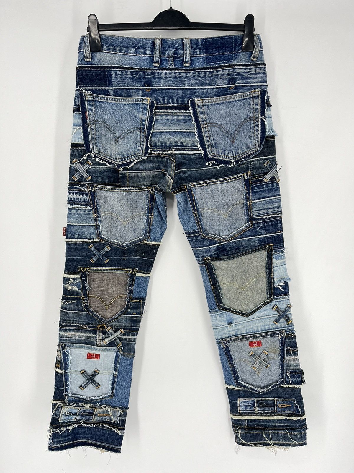Levi's 90s Levi’s 501 Patchwork Multipocket Denim Custom Jeans USA Size US 34 / EU 50 - 11 Thumbnail