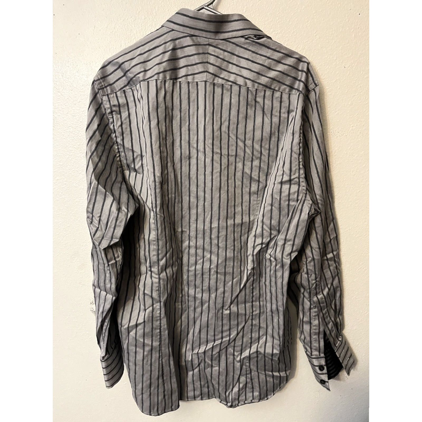 Charles Tyrwhitt Charles Tyrwhitt Shirt Mens Large Black Gray Striped Button Down Long Sleeve Size US L / EU 52-54 / 3 - 2 Thumbnail