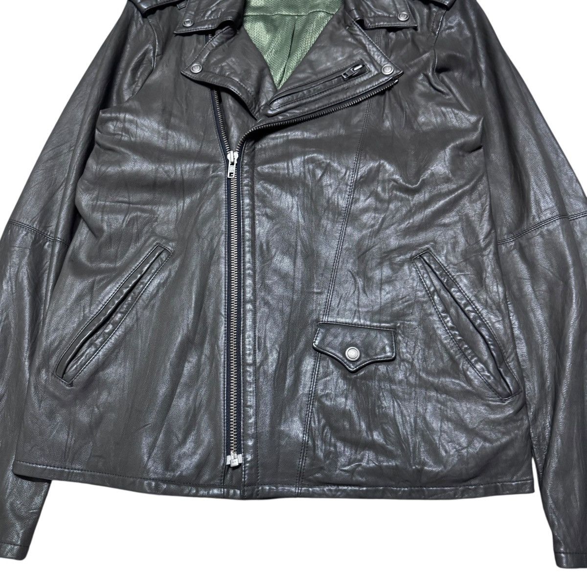 Le Grande Bleu (L.G.B.) Custom Culture Goat Skin Leather Biker Jacket Size US M / EU 48-50 / 2 - 5 Thumbnail