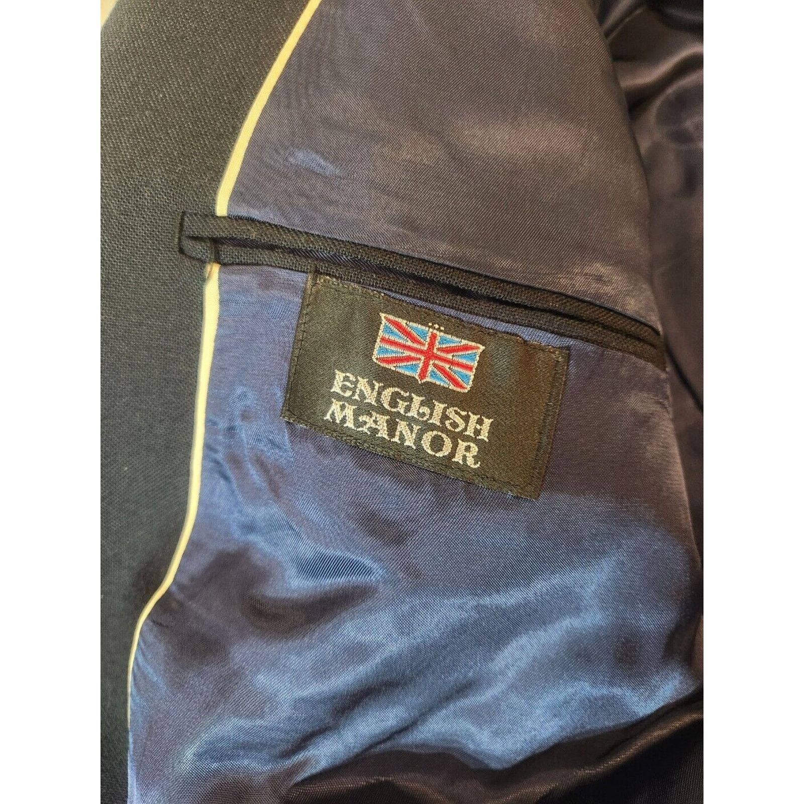 Other English Manor Men’s 3 Button Blazer Jacket Navy 46R POLAND Size 46R - 4 Thumbnail