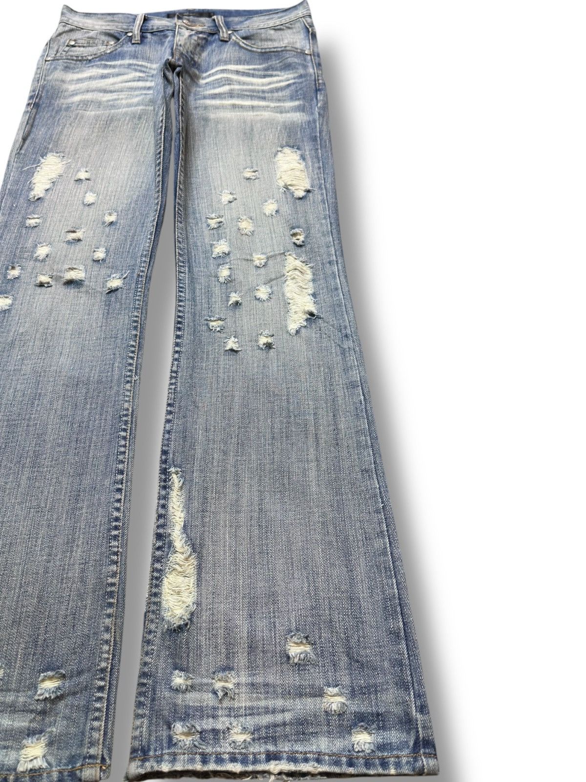Le Grande Bleu (L.G.B.) Vintage Midas Flare Bootcut Faded Grunge Distressed Denim Size US 30 / EU 46 - 4 Thumbnail