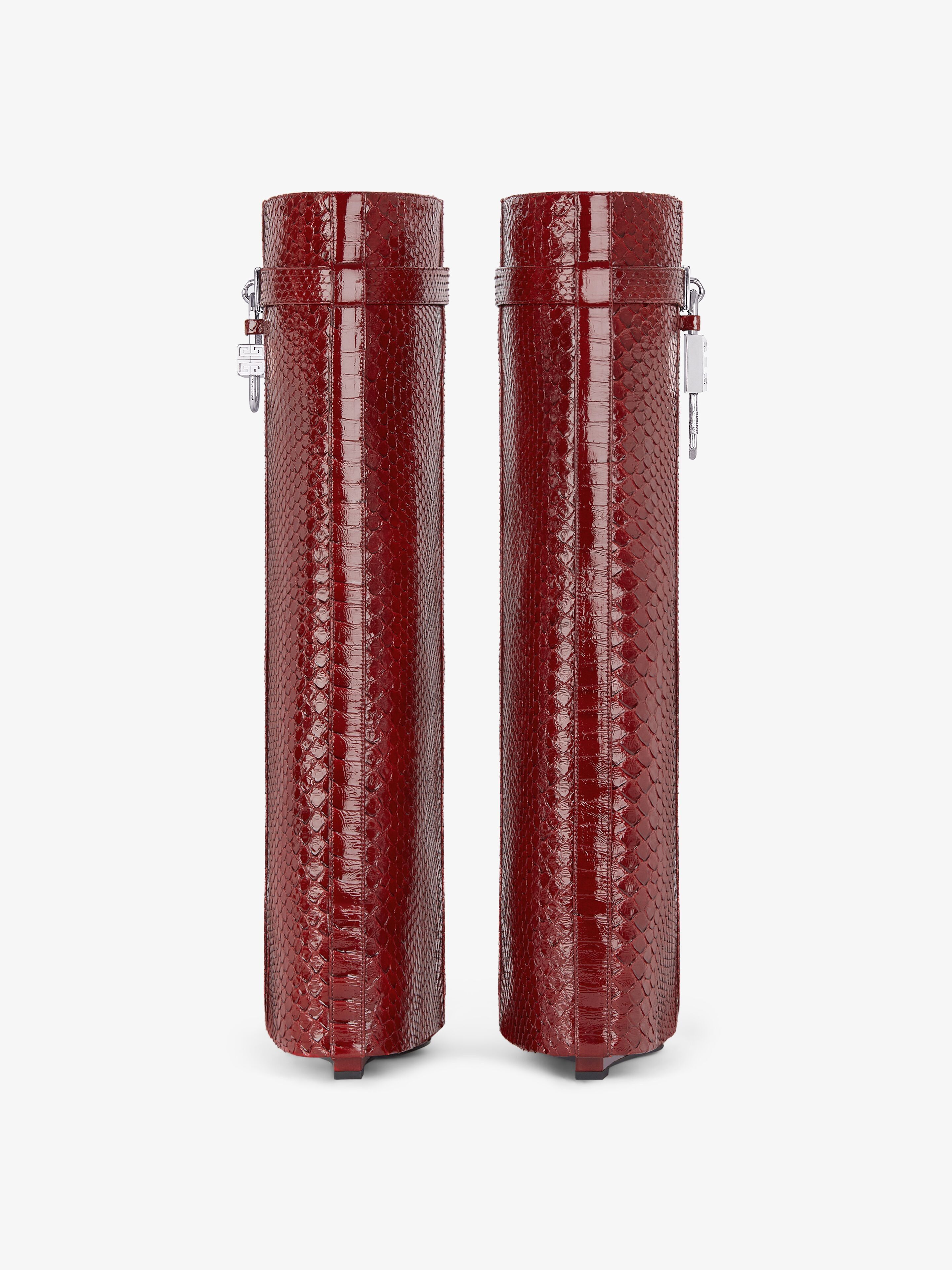 Givenchy o1srvl11e0925 Shark Locks Boots in Python in Red Size US 7 / IT 37 - 6 Thumbnail