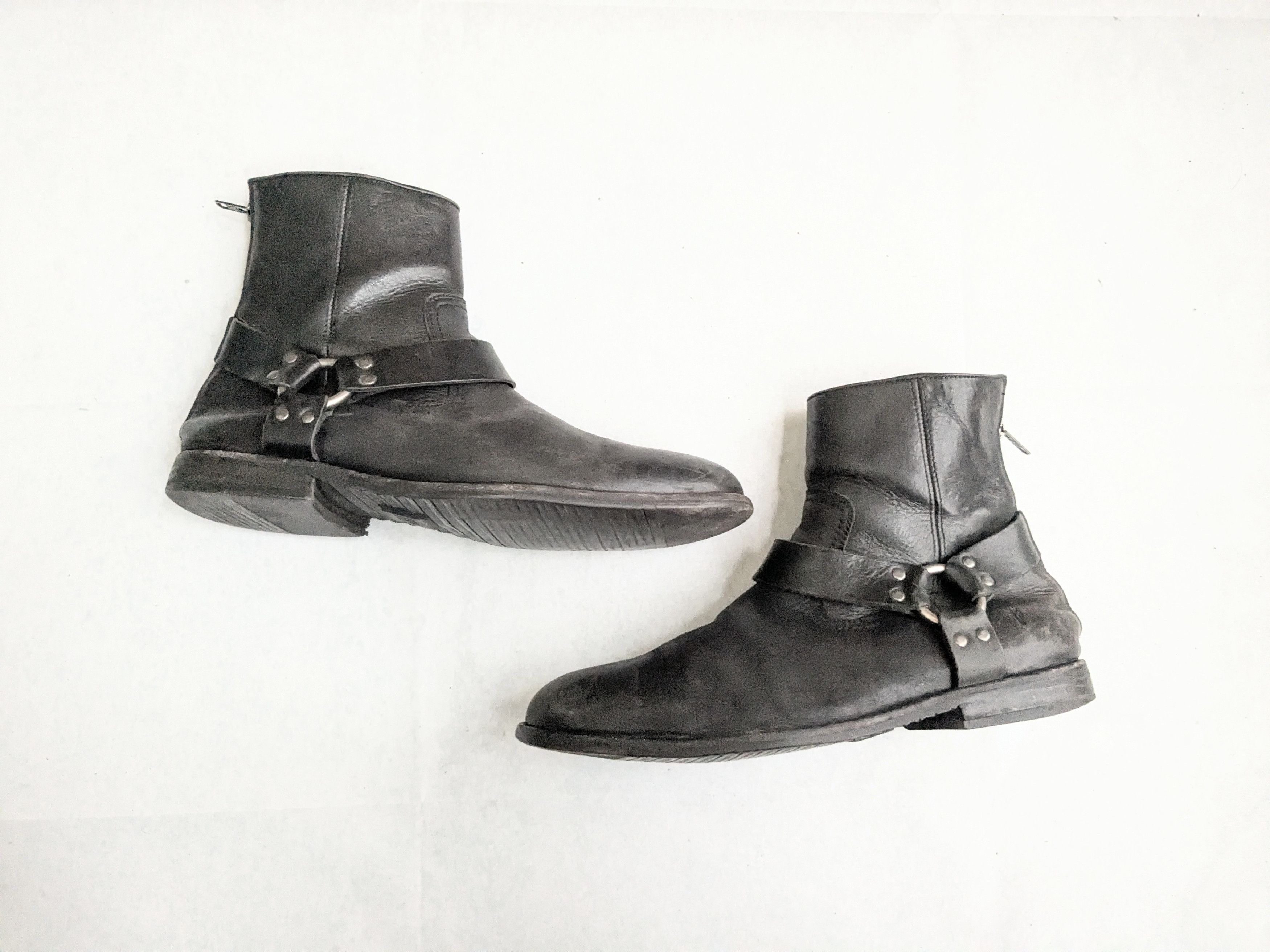 Frye Frye Harness Boots Black 9 Leather Buckle Strap Size US 9 / EU 42 - 1 Thumbnail