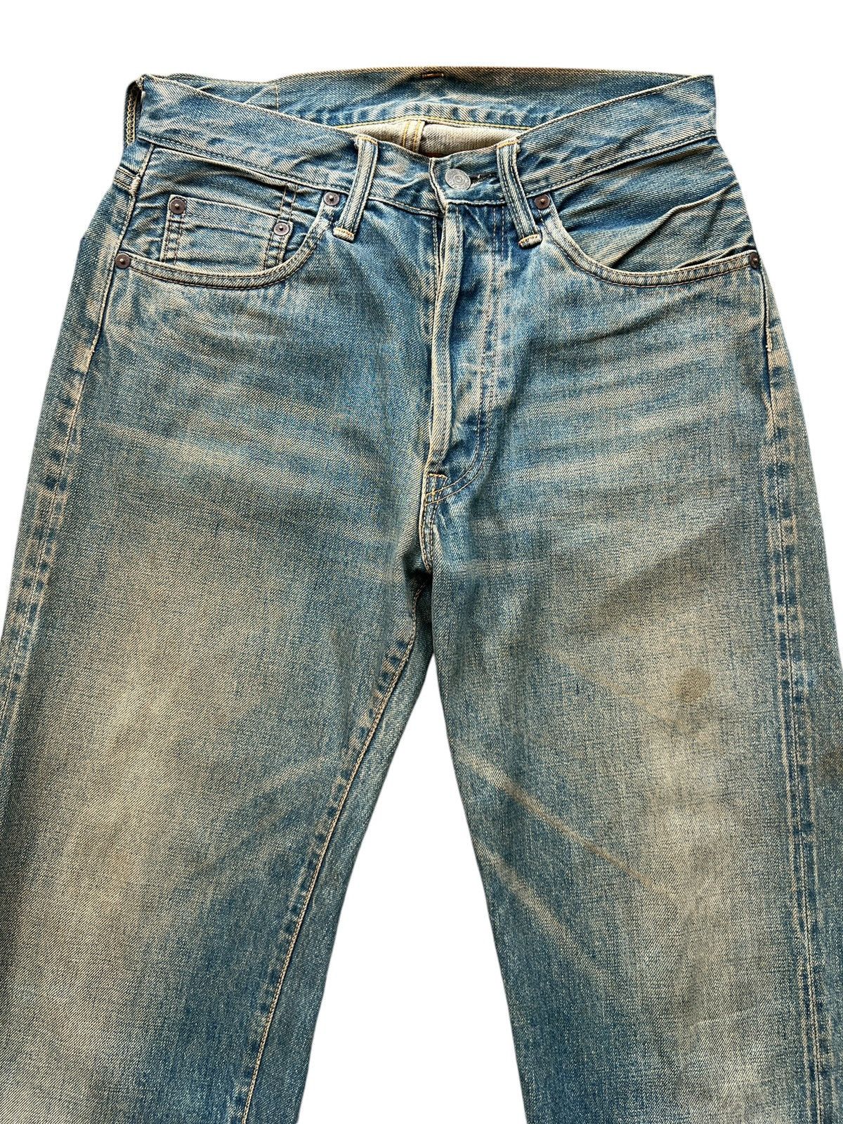Vintage Vintage Sewing Chop Selvedge Distressed Mudwash Denim Jeans Size 29" - 4 Thumbnail