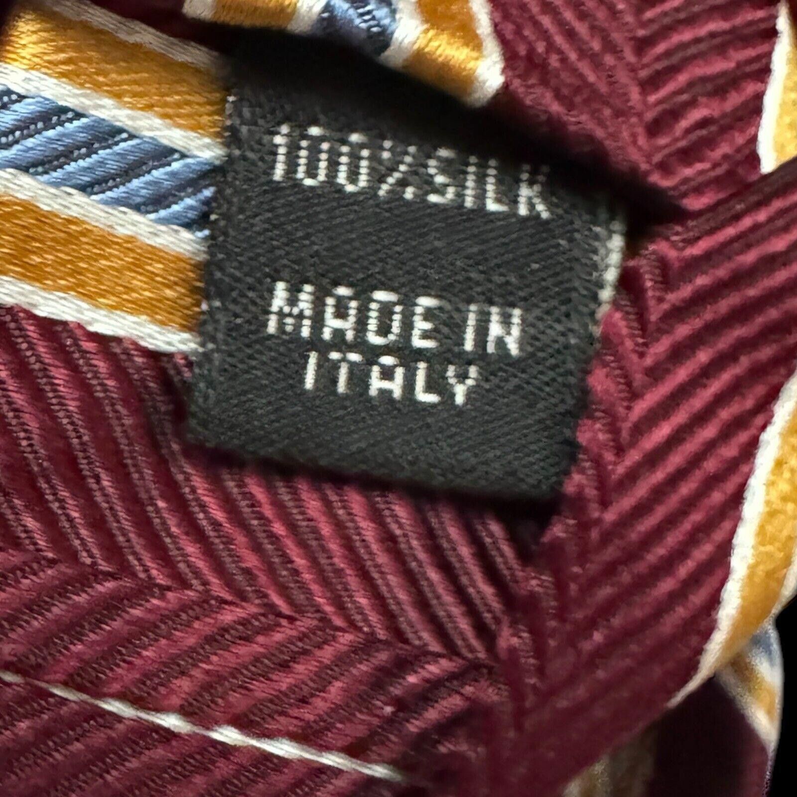 Jos. A. Bank Jos. A. Bank Maroon Gold & Blue Striped Silk Tie Necktie Size ONE SIZE - 4 Thumbnail