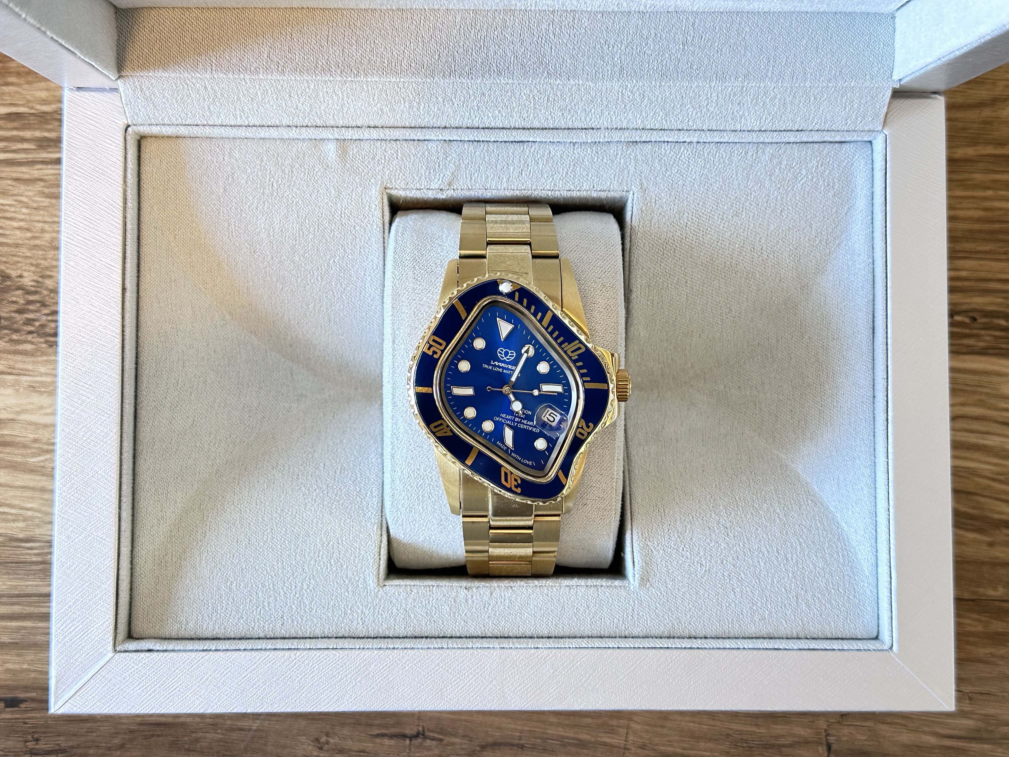 image of Laarvee Pea001 Crash Watch -( Sold Out) Gold & Blue, Men's