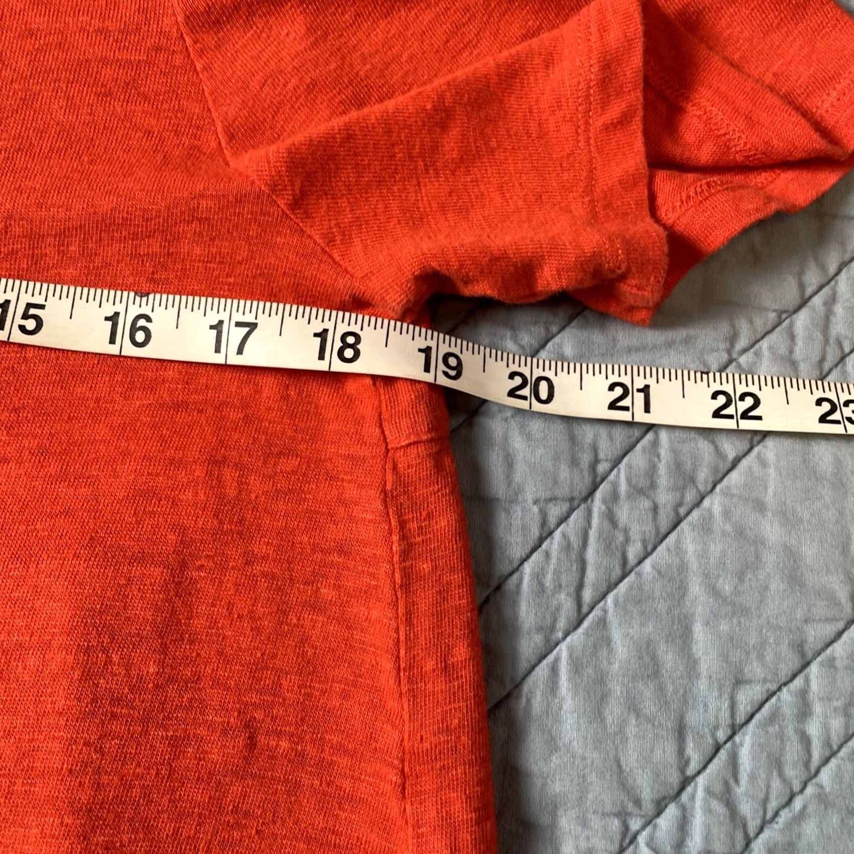 Vintage Chico's Blouse Shirt Women’s Linen 100% Short Sleeve Orange Regular M Casual Back Tiered Pleated Ruffle Knit Lightweight Breathable Size M / US 6-8 / IT 42-44 - 7 Thumbnail